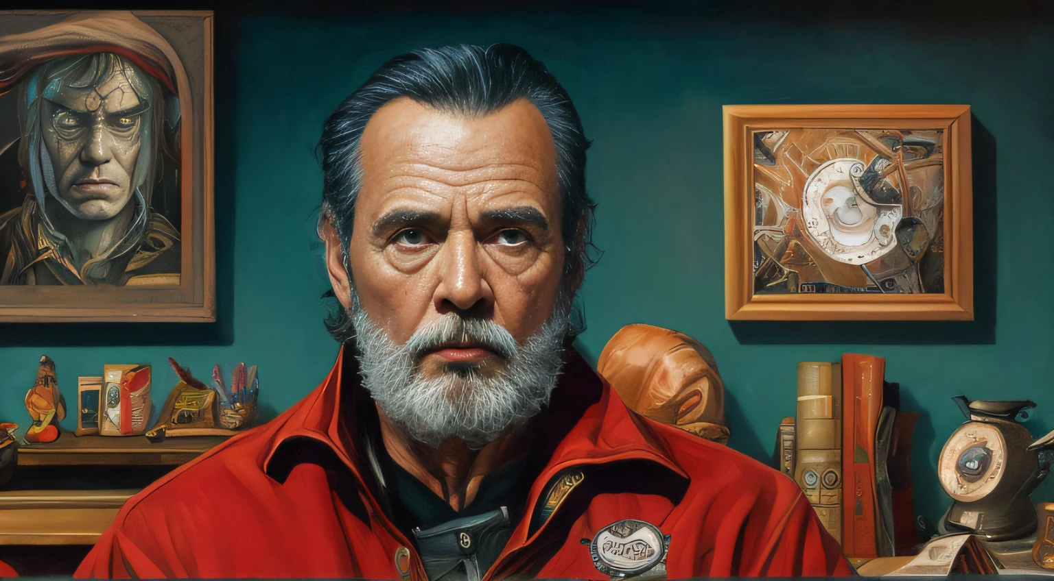 SCP-5346 - GUMP, from SCP lore, Forrest Gump look-a-like person as a murderer, scary, dreadful, homicide related, creepy, fear anxiety terror, abstracthide, painting oil on canvas portrait, 4k, trending on artstation, concept art by Greg Hildebrandt and Mark Brooks, by Dan Mumford and Alepge and Jim Burns --auto