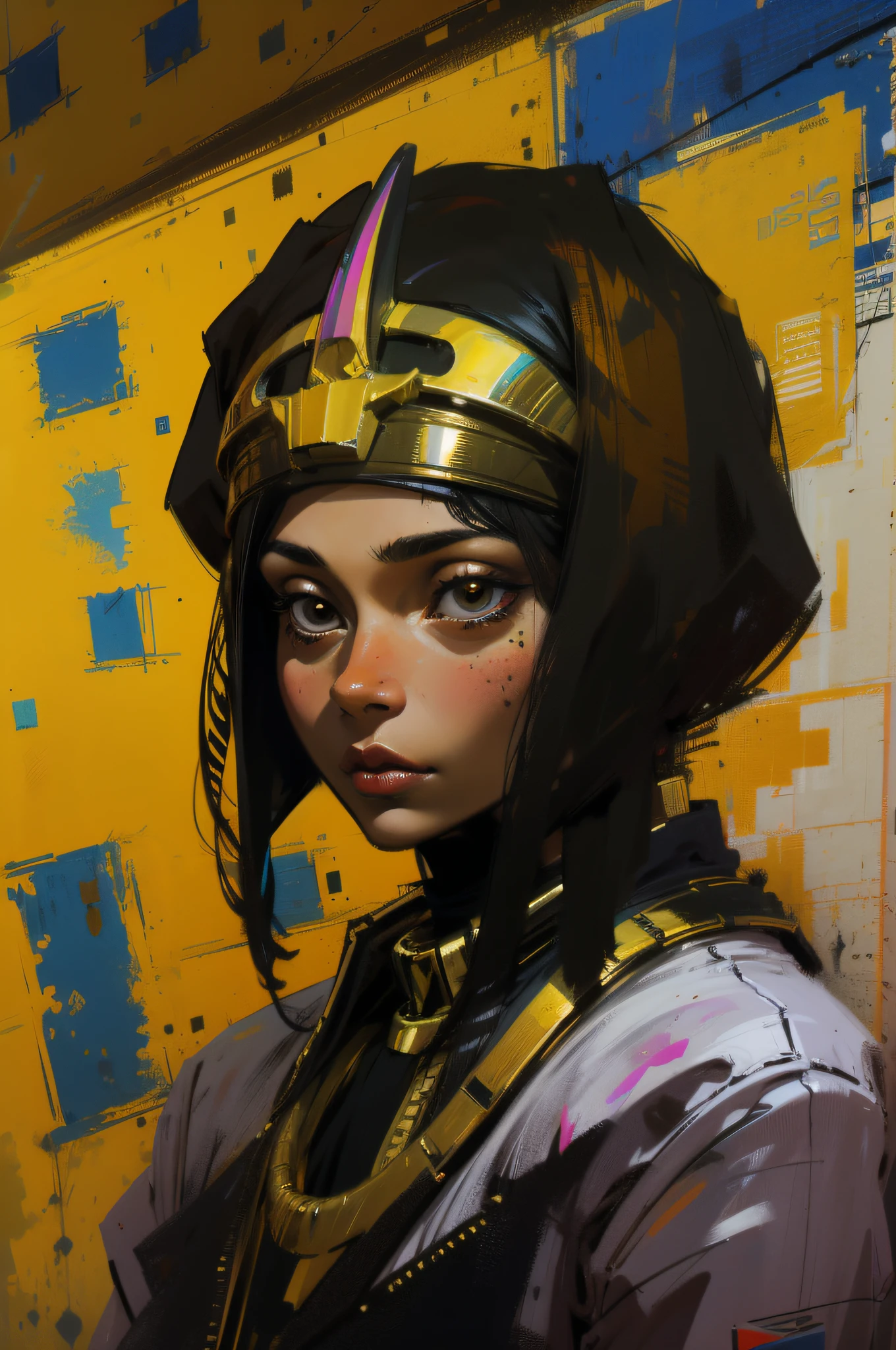 1 Egyptian girl, anubis, horus
(digital painting by Andre Kohn and Jean-Michel Basquiat )