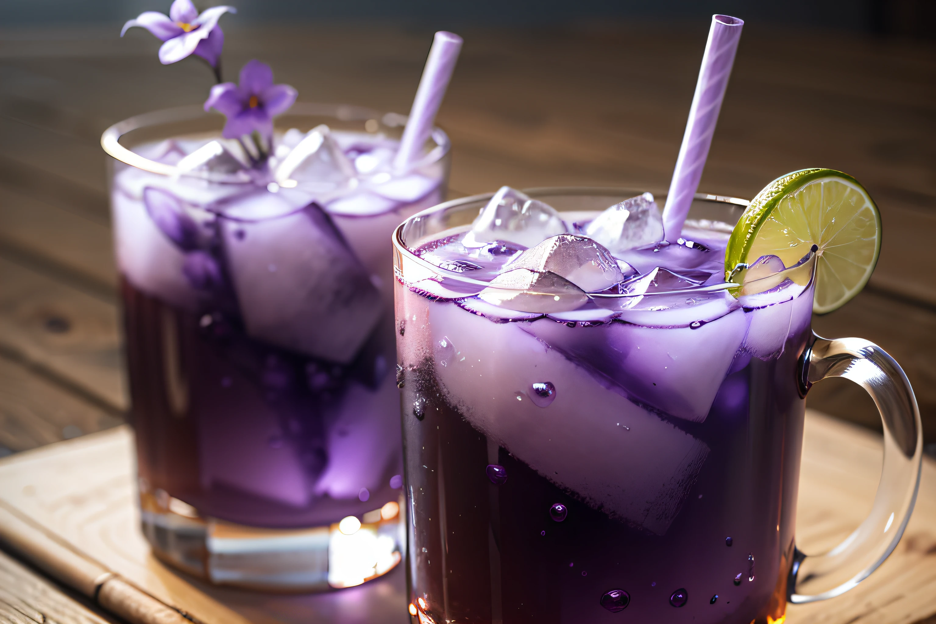 a violet-colored drink with a subtle glow