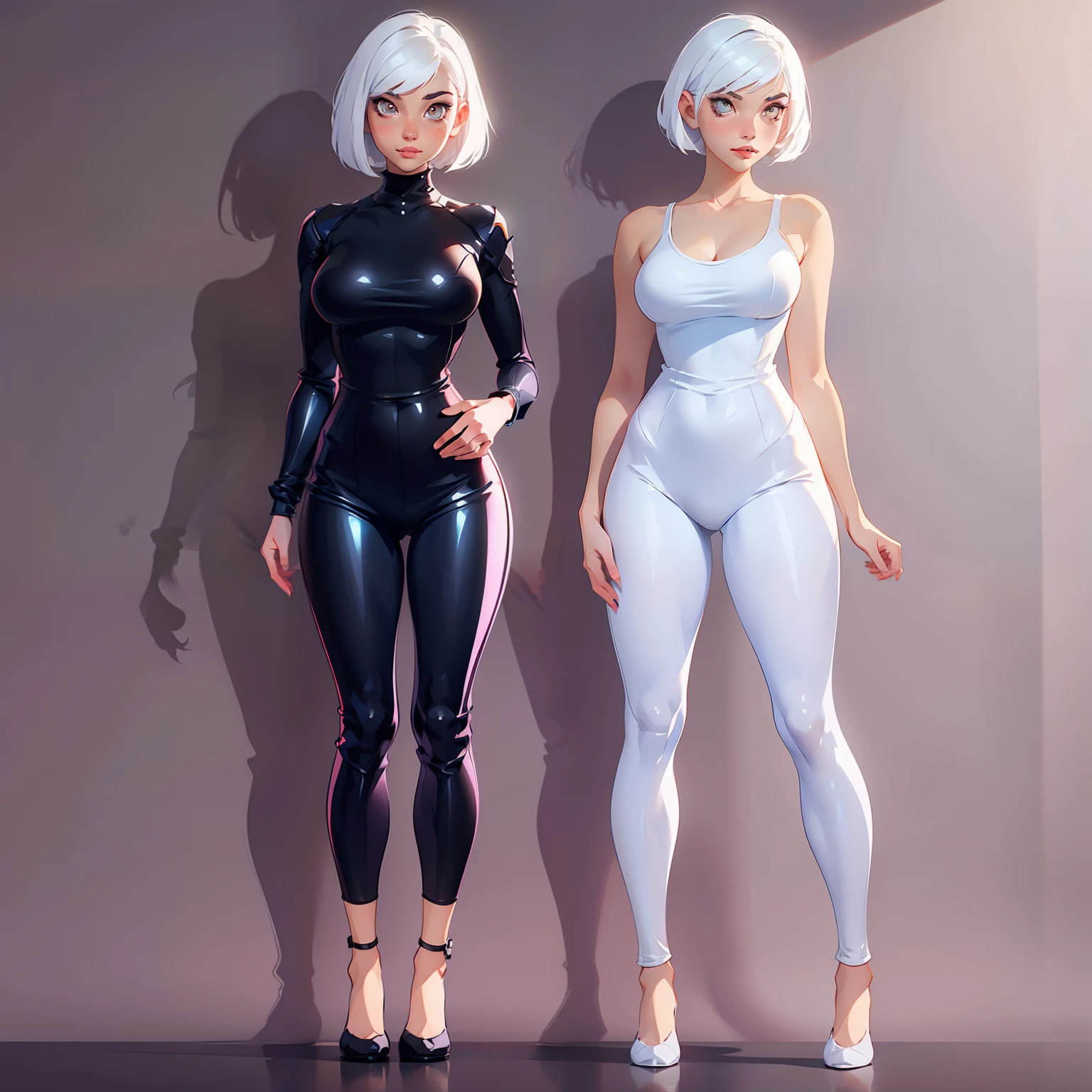 anime girl with white hair and black and white dress posing, girl with short white hair, smooth digital concept art, smooth anime cg art, digital anime art, photorealistic anime girl render, ig model | artgerm, stunning character art, digital anime illustration, cyborg - girl with silver hair, digital character art, detailed digital anime art, girl with white hair