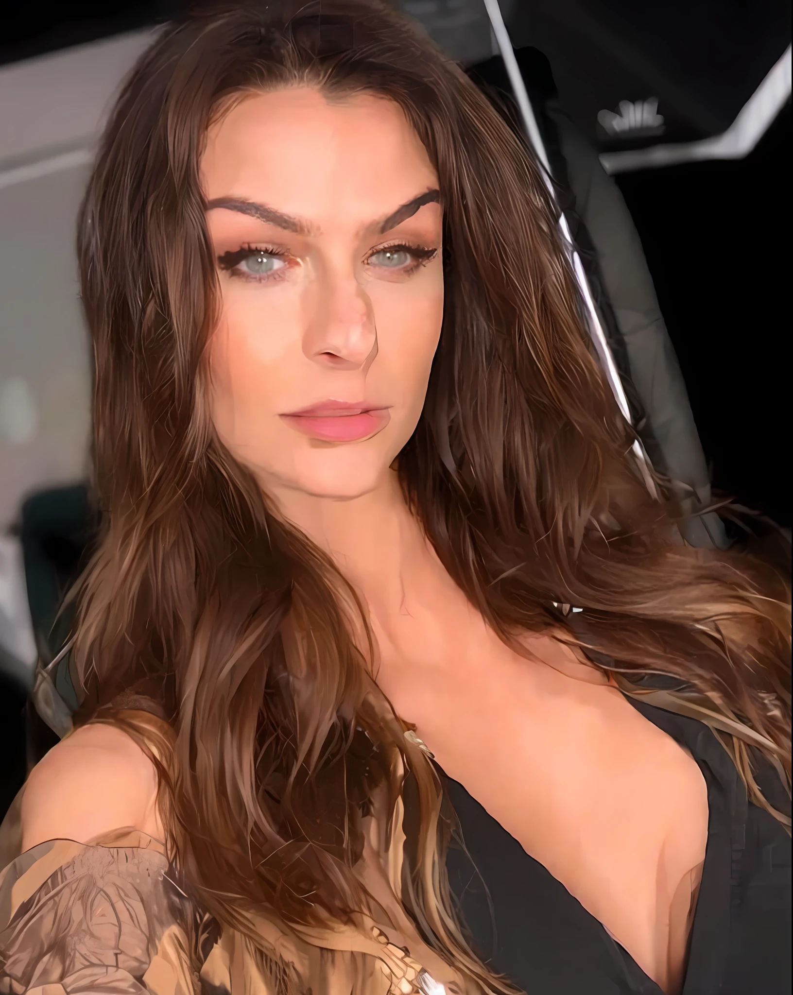 style, RAW photo, photography, hyper photorealistic, amateur photo of a woman sitting in front of her pc, gaming chair, monitor on showing adult website, in her streaming room, detailed skin, soft natural raw light, highly detailed, best quality, ultra detailed, extremely detailed, taken from mobile camera, f/22, deep depth of field, grain, noise