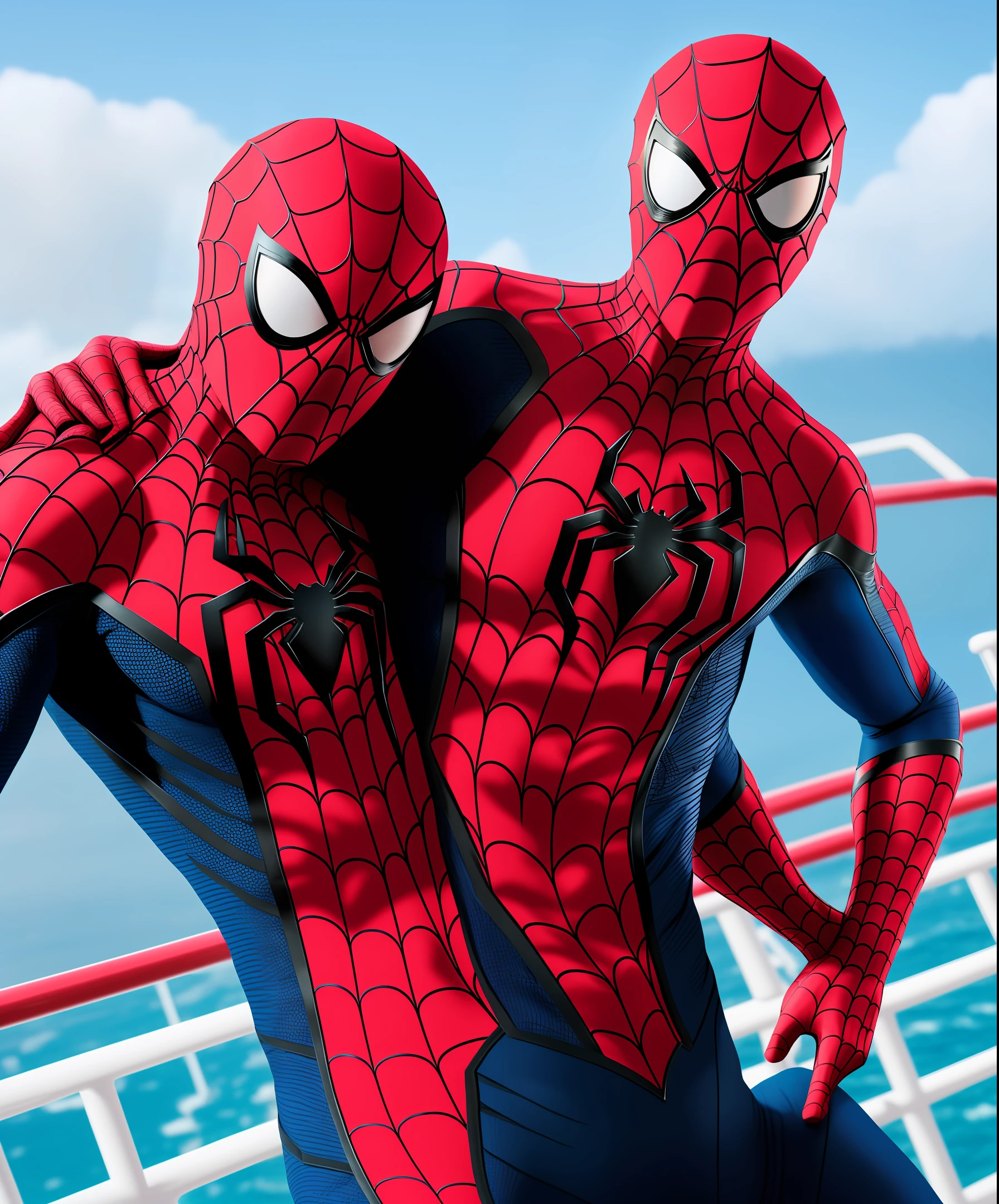 Spider man with the shirt of the cruise team