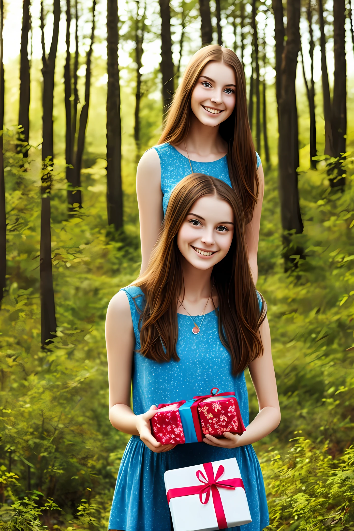 Young woman with special gifts in the forest
