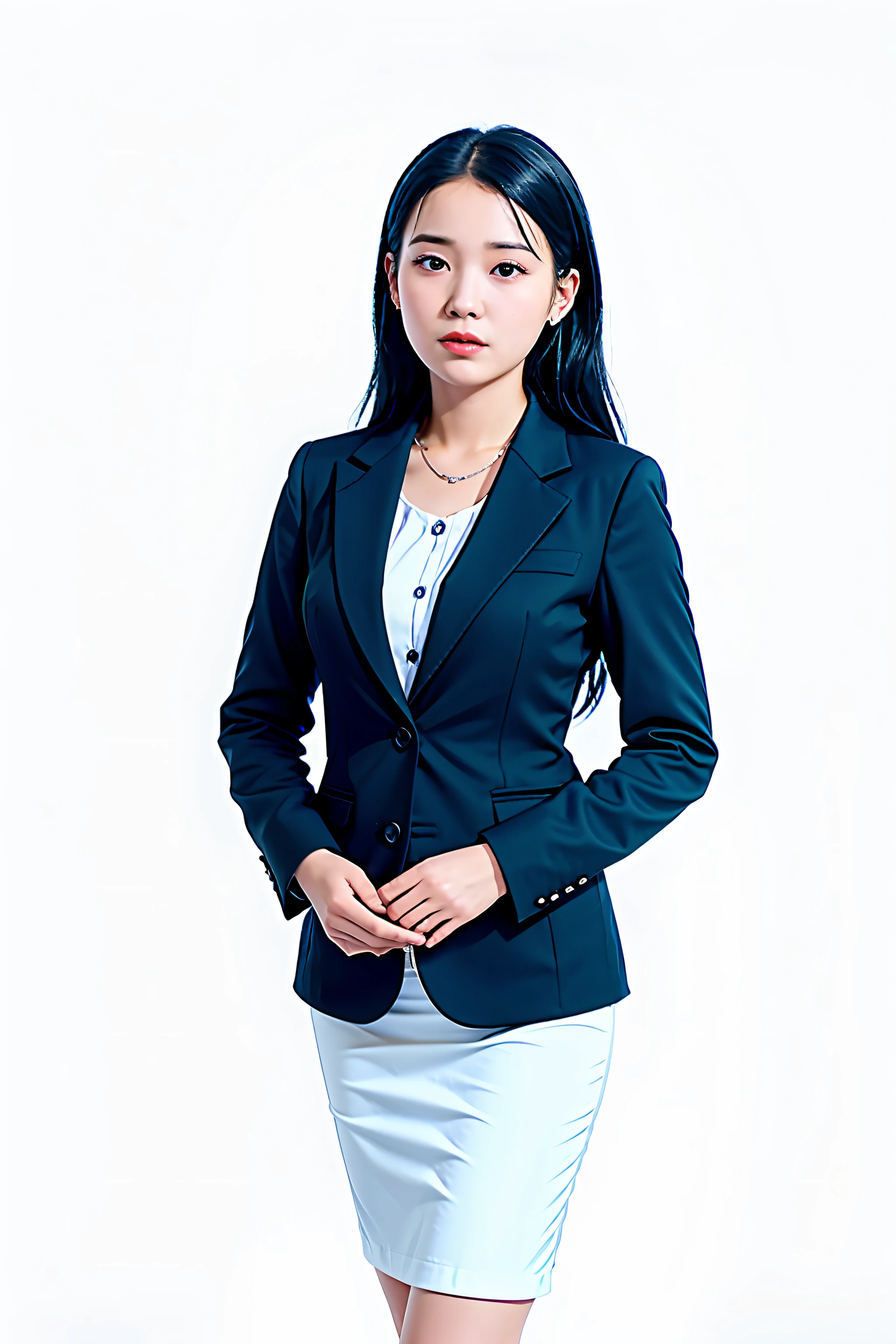 a woman in a business suit posing for a picture, girl in suit, woman in business suit, wearing business suit, professional profile photo, professional profile picture, wearing black business suit, girl in a suit, wearing a business suit, office clothes, professional portrait, korean women's fashion model, young business woman, business woman, business attire, female in office dress