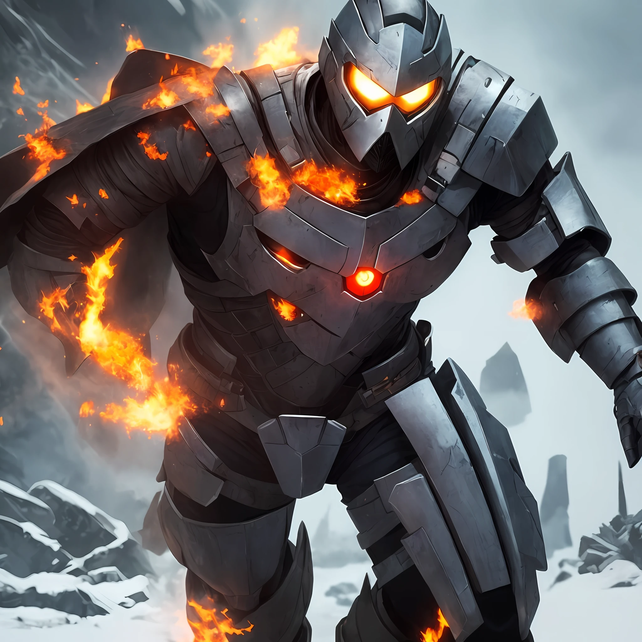 **Name**: Frostbite
**Powers**: He can manipulate ice and acid with his mind, creating varied shapes and effects. He can freeze his enemies, create ice shields, launch acid projectiles, dissolve objects, and more.
**Armor**: He wears metallic gray armor that covers his entire body except his face. The armor is resistant to extreme temperatures and chemical attacks. It also has sensors that allow Frostbite to detect the heat and moisture around it.
**Weapon**: He carries a club of thorns made of metal and bones. The club has sharp tips that can puncture the flesh and cause bleeding. The club can also release a burst of corrosive acid when Frostbite hits it on something.
**Personality**: Frostbite is a cold and calculating hero, who does not hesitate to use his powers to eliminate his enemies. He's loyal to his allies, but he doesn't care much about civilians. He has a sense of self-righteousness, which sometimes conflicts with laws and social norms. He is a cadaverous being