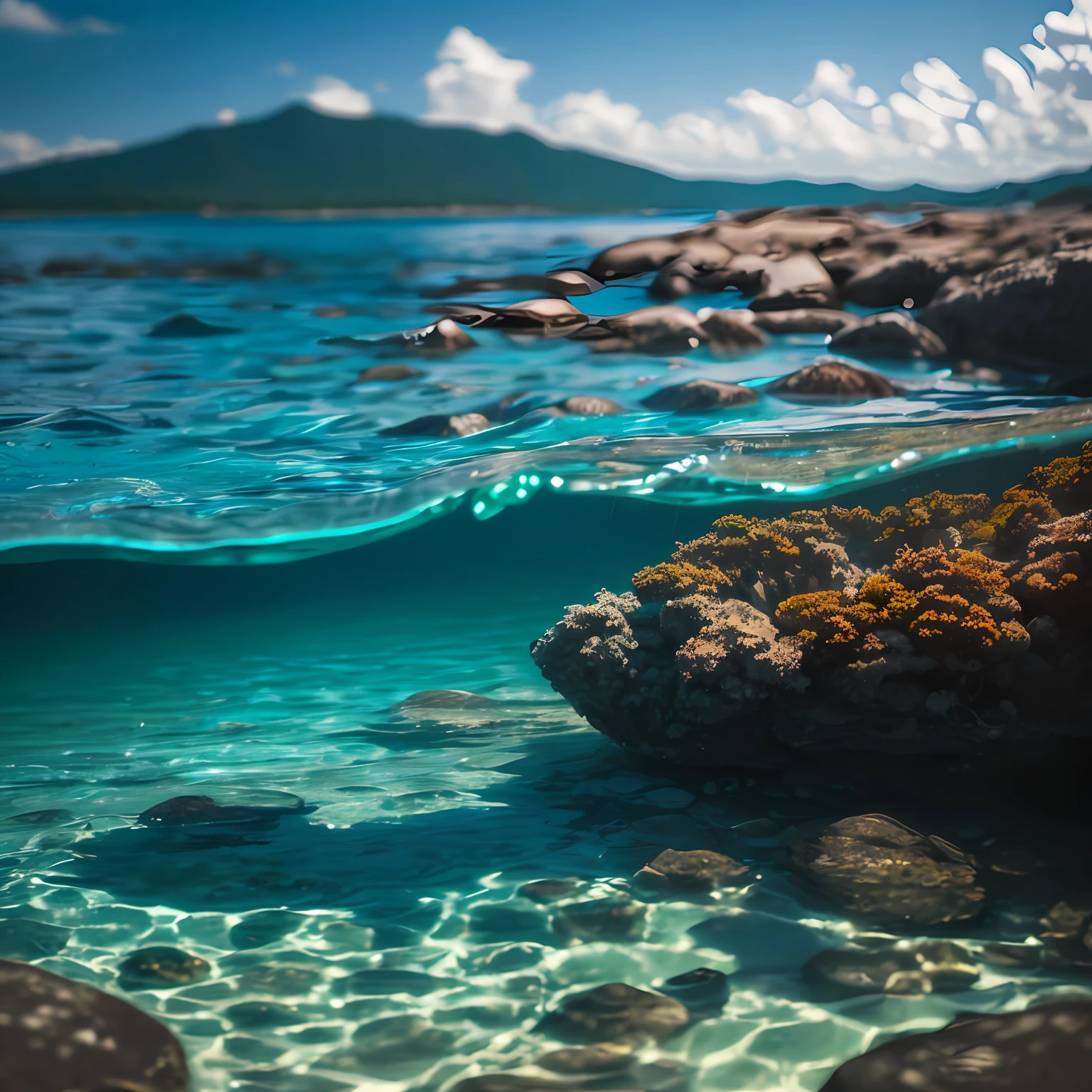 Clear water, clear details, natural scenes, blurred depth of field, wide field of view --auto