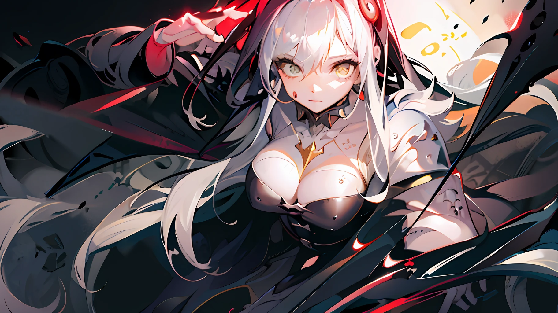 anime - style image of a woman with long white hair and a black cape, zerochan art, guweiz on pixiv artstation, extremely detailed artgerm, style artgerm, guweiz on artstation pixiv, by Yang J, gothic maiden anime girl, artgerm on artstation pixiv, artgerm and rossdraws