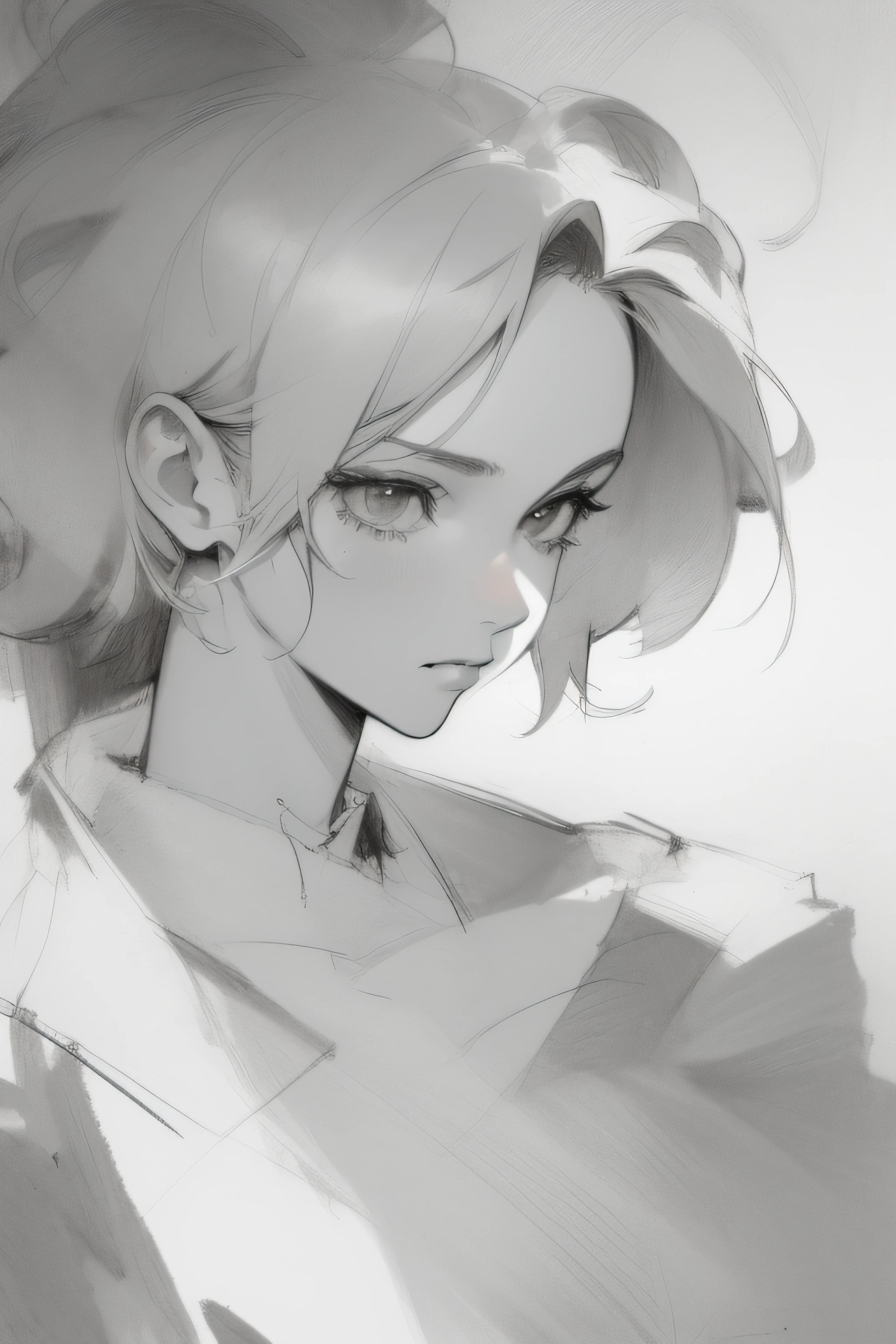 (masterpiece, top quality: 1.2), ultra detail, cinematic lighting, HDR, sketch, portrait, sketch, (((detailed pencil drawing))), one beautiful woman, upper body, 25 years old, slim body, small, beautiful, impressive, margins, inspiration, dynamic angle,