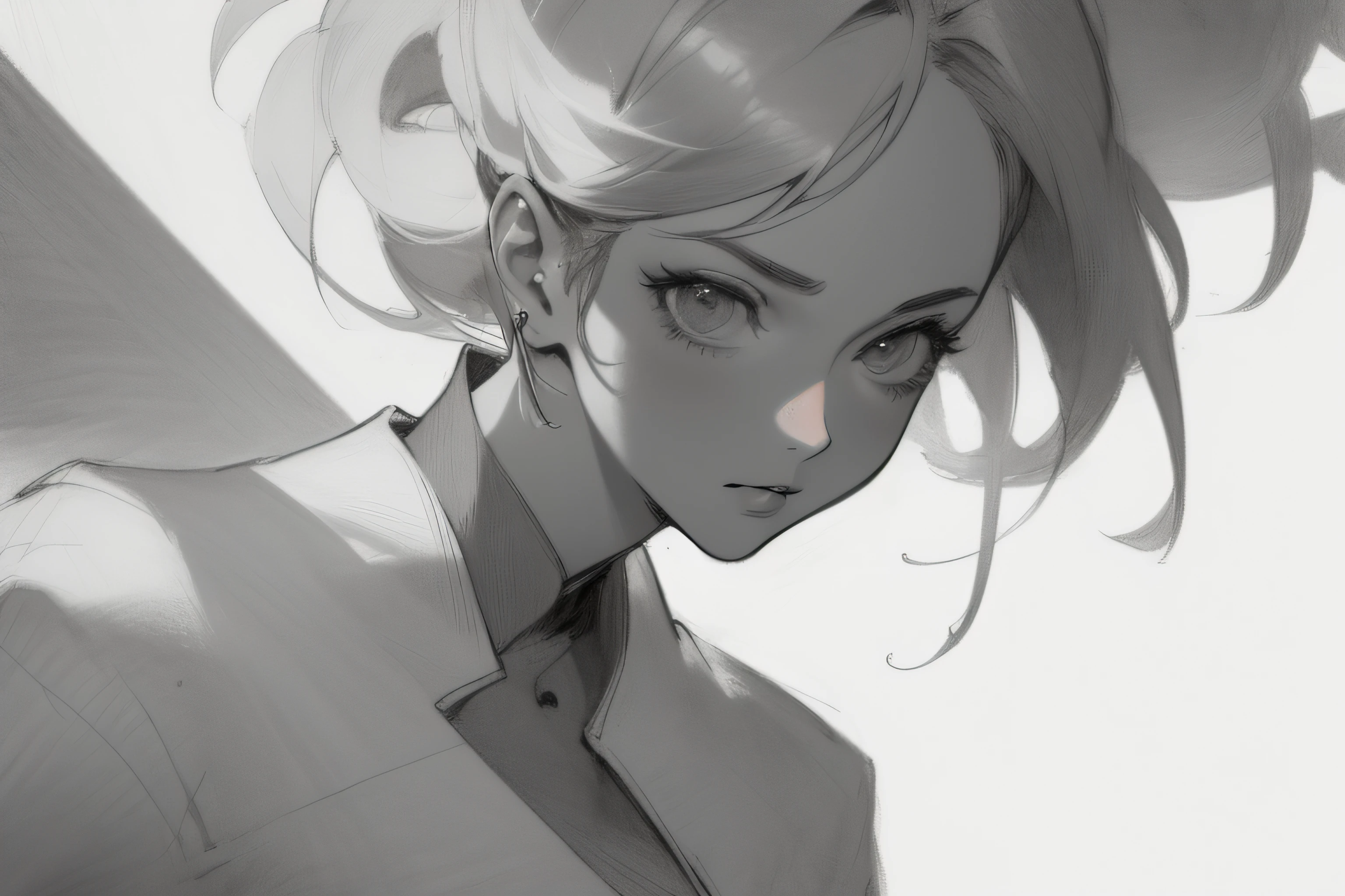 (masterpiece, top quality: 1.2), ultra detail, cinematic lighting, HDR, sketch, portrait, sketch, (((detailed pencil drawing))), one beautiful woman, upper body, 25 years old, slim body, small, beautiful, impressive, margins, inspiration, dynamic angle,
