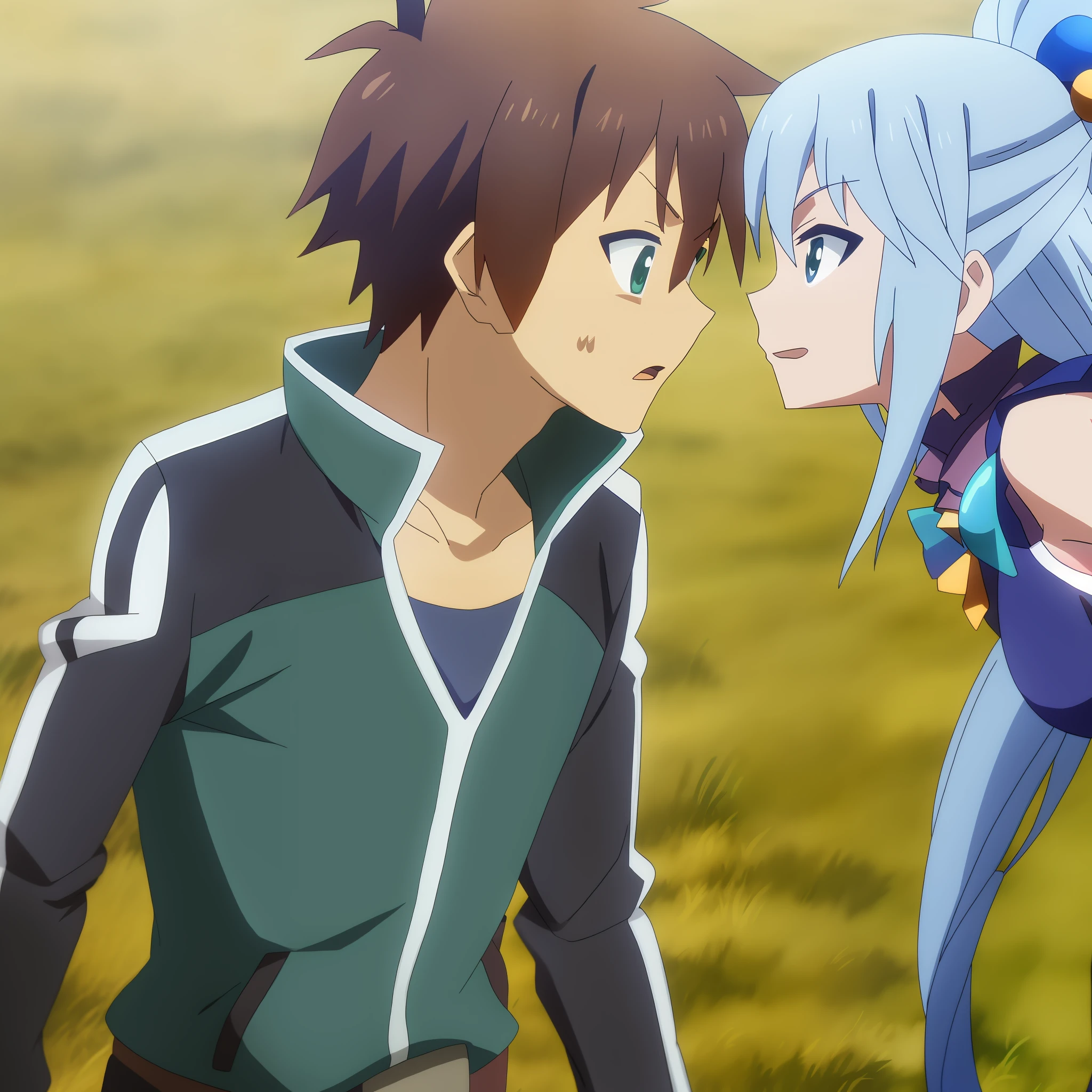 Archangelia; Aqua, Kazuma, kissing