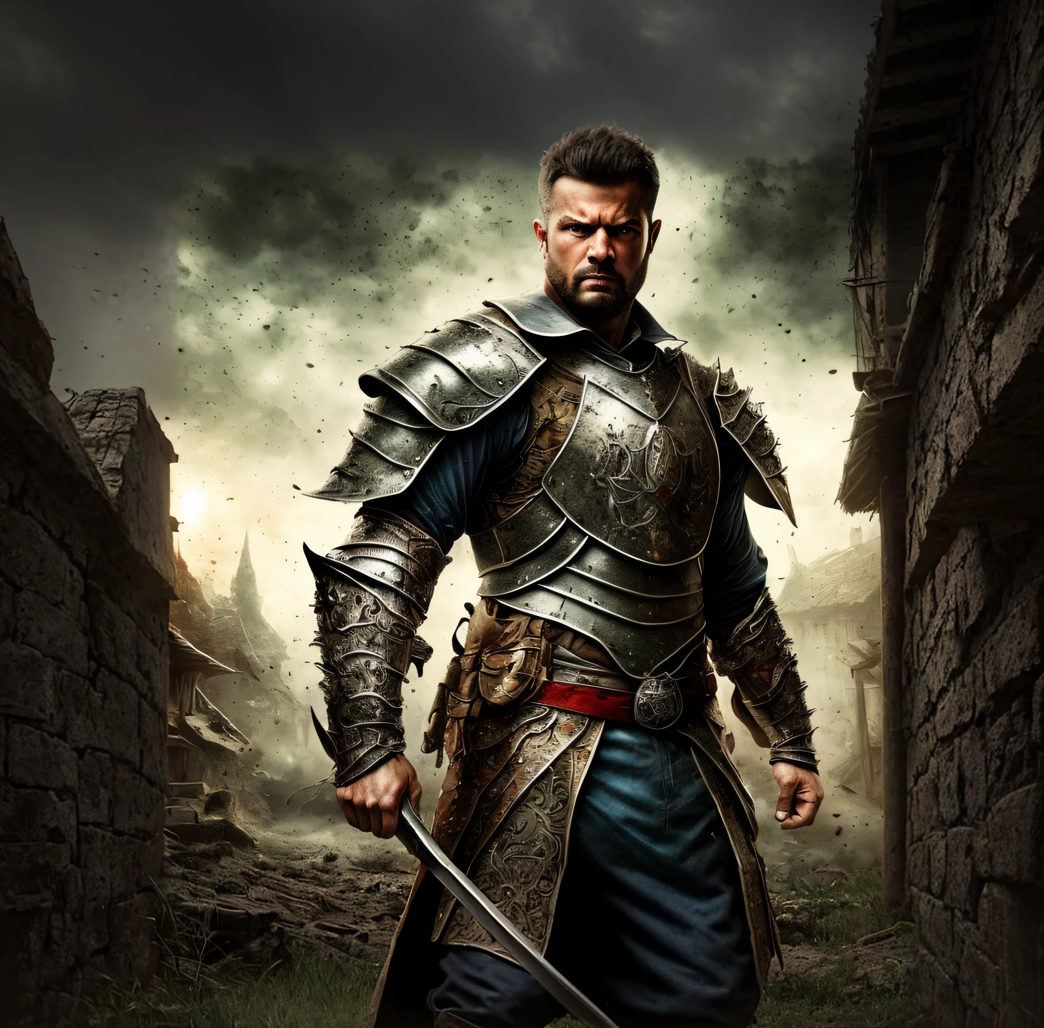 Medieval epic warrior, realistic 4K HDR image