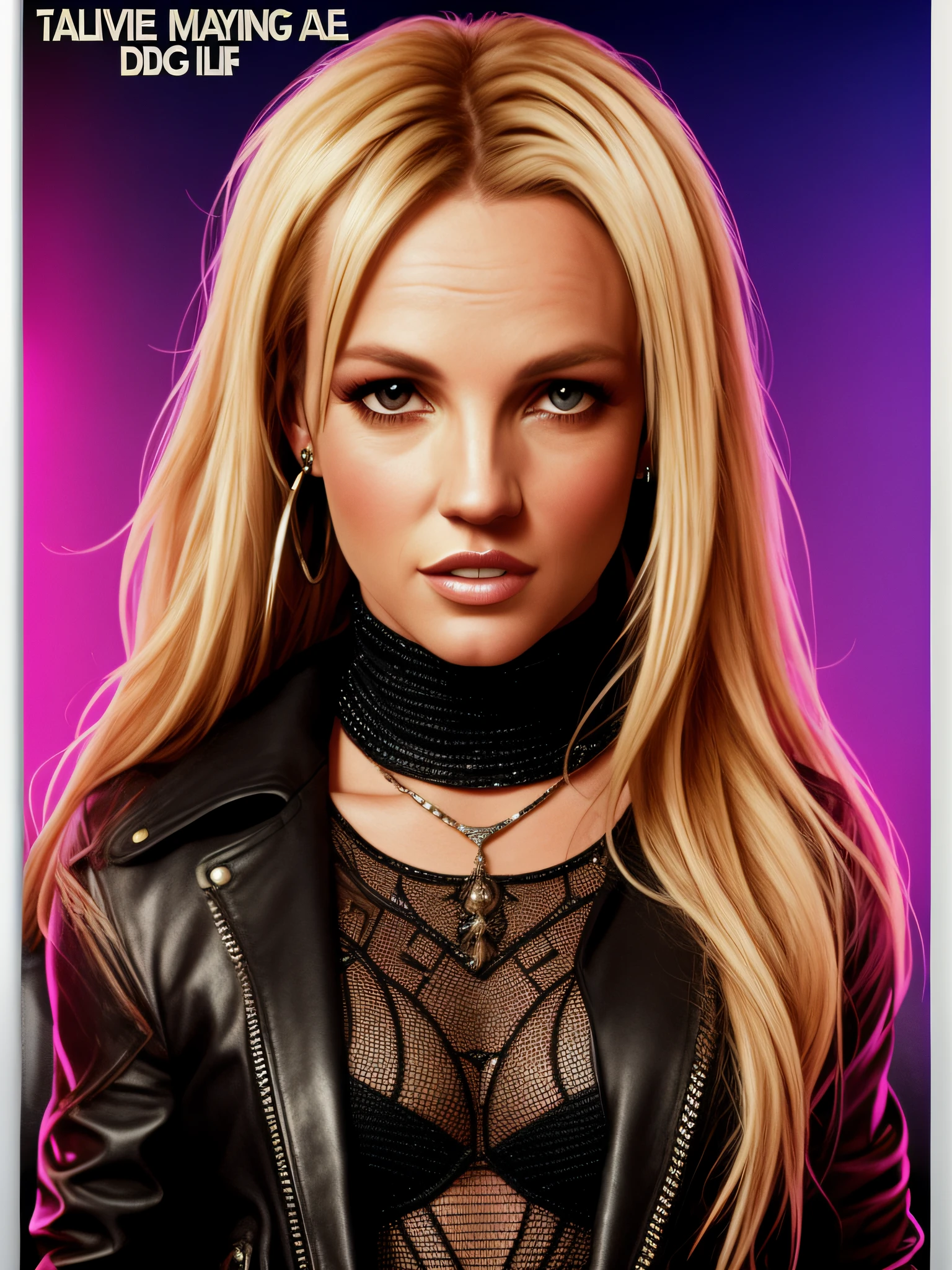 Britney Spears as Singer, dressed as FemmeFatale for Song "Oops, I did it again", vhs effect, (poster:1.6), poster on wall, nostalgia, movie poster, portrait, close up
(skin texture), intricately detailed, fine details, hyperdetailed, raytracing, subsurface scattering, diffused soft lighting, shallow depth of field, by (Oliver Wetter)