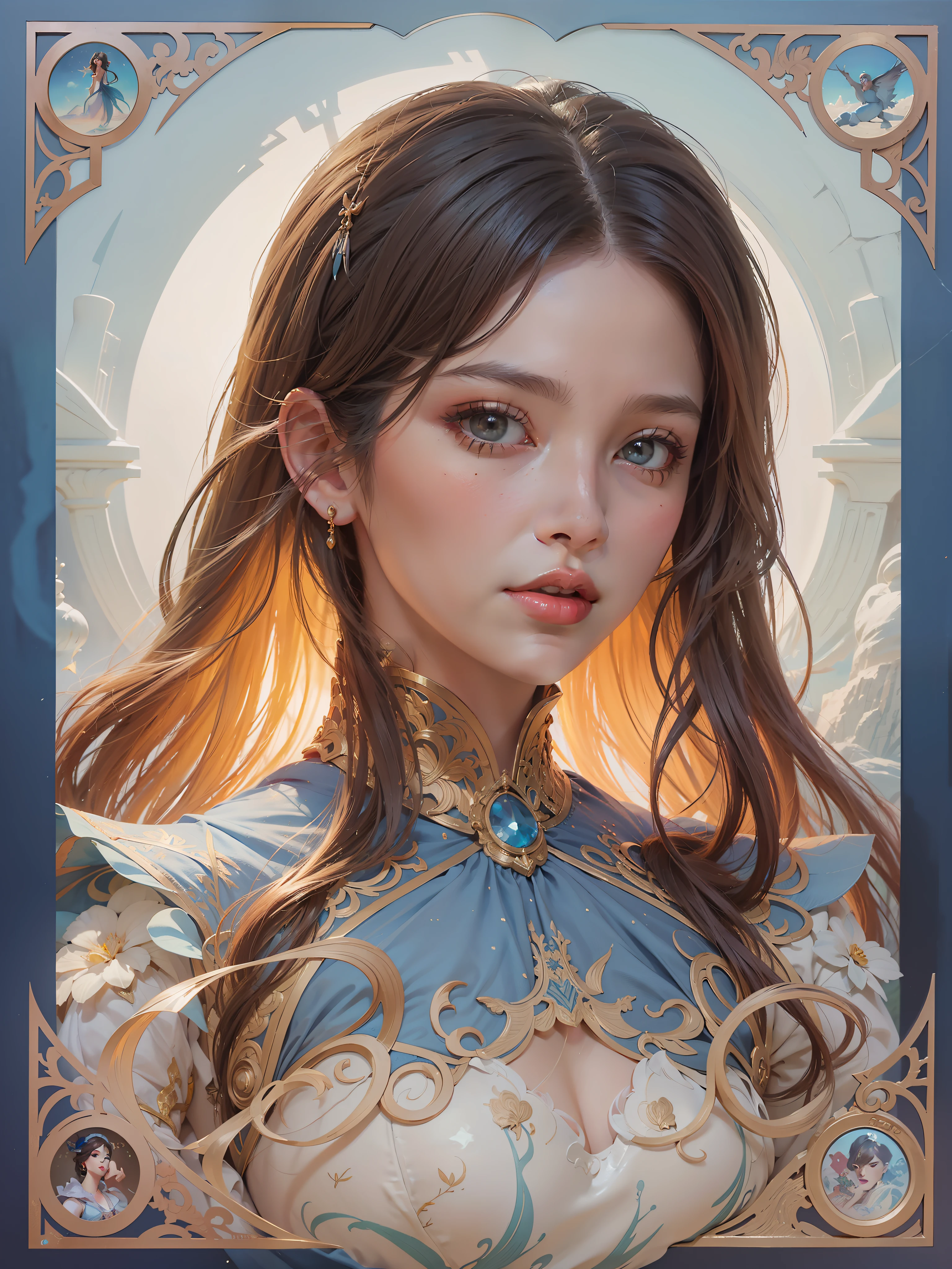 Portrait of disney ariel, intricate, elegant, highly detailed, my rendition, digital painting, artstation, concept art, smooth, sharp focus, illustration, art by artgerm and greg rutkowski and alphonse mucha and uang guangjian and gil elvgren and sachin teng, symmetry!!
