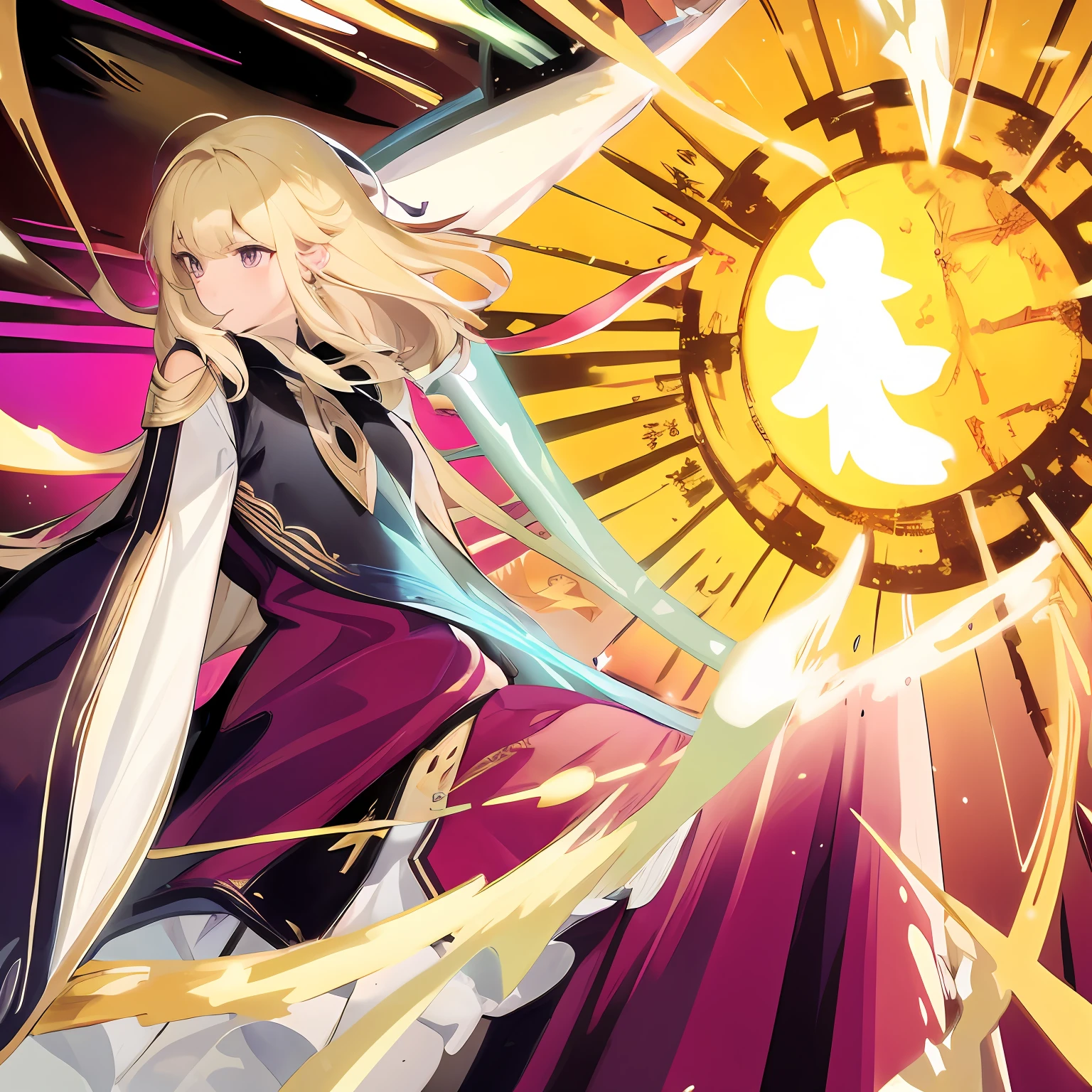 anime - style image of a woman in a purple cape and a yellow sun, ayaka genshin impact, half invoker half megumin, ayaka game genshin impact, keqing from genshin impact, cushart krenz key art feminine, genshin impact, genshin impact character, zhongli from genshin impact, official artwork