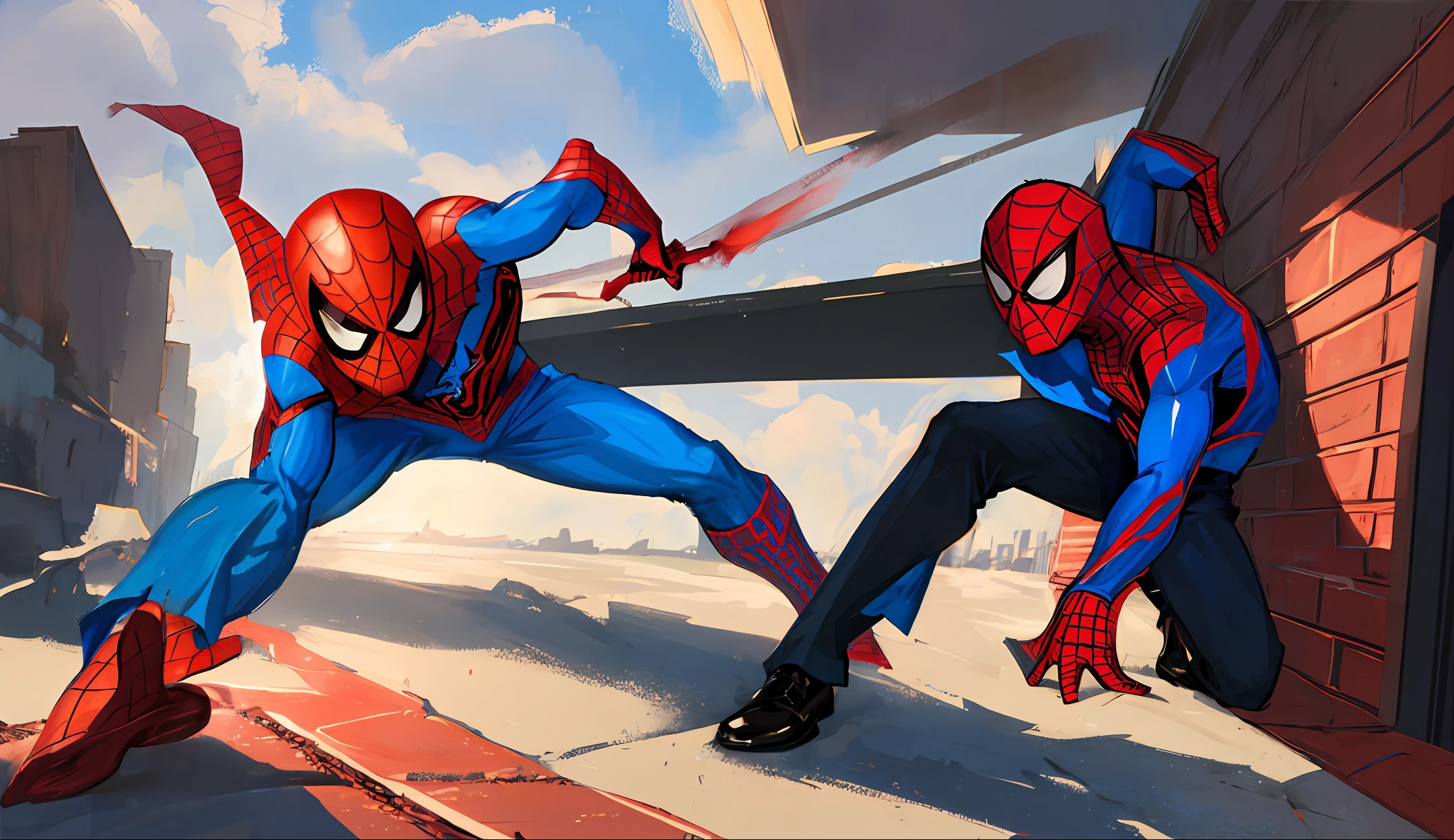 daredevil beating up spider man