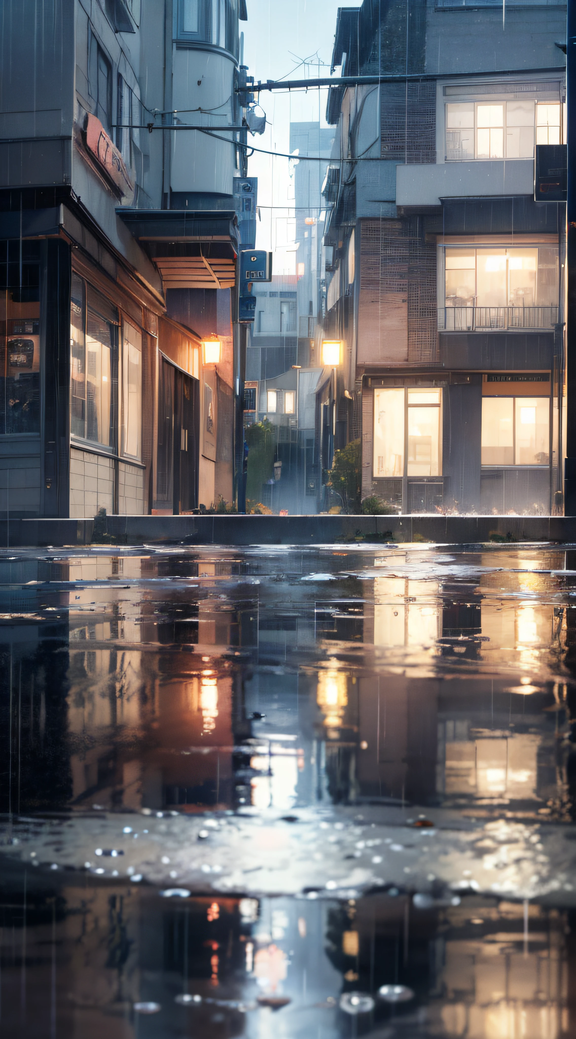 Look up through glass, in rain, wet reflection, rain reflection on the ground, wet metal reflection, reflection on wet street, raindrops, windows (rain), wet rselection, water drops, wet puddle reflection, raindrops, glass rain, rain. Ultra detailed, rain window, rain background, wet surface