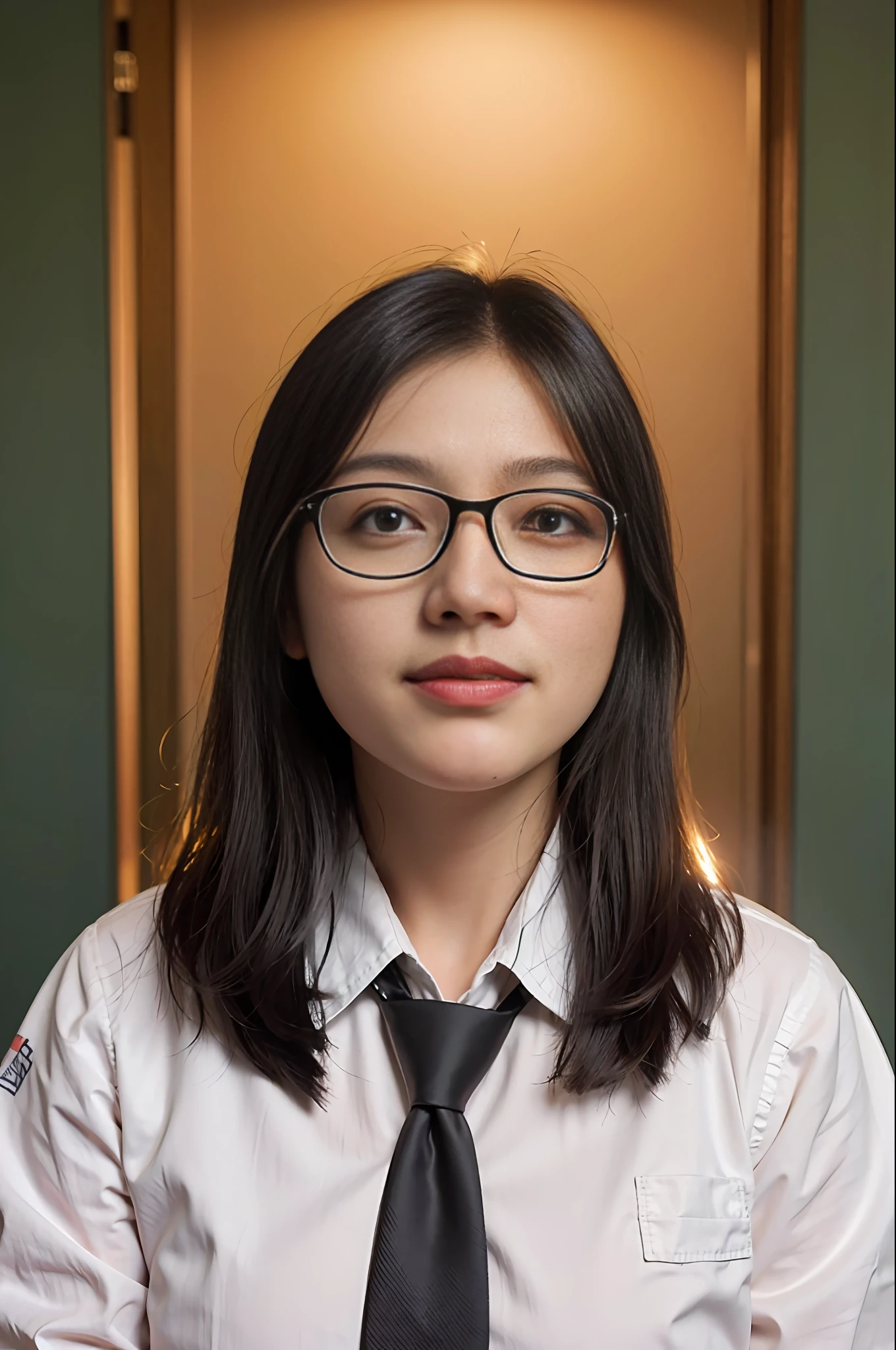 arafed woman in a white shirt and tie with glasses, student, full protrait, protrait, nivanh chanthara, headshot, headshot profile picture, professional picture, portrait n - 9, headshot photo, cindy avelino, potrait, frontal picture, avatar image, profile portrait, faridah malik, h. kyoht luterman