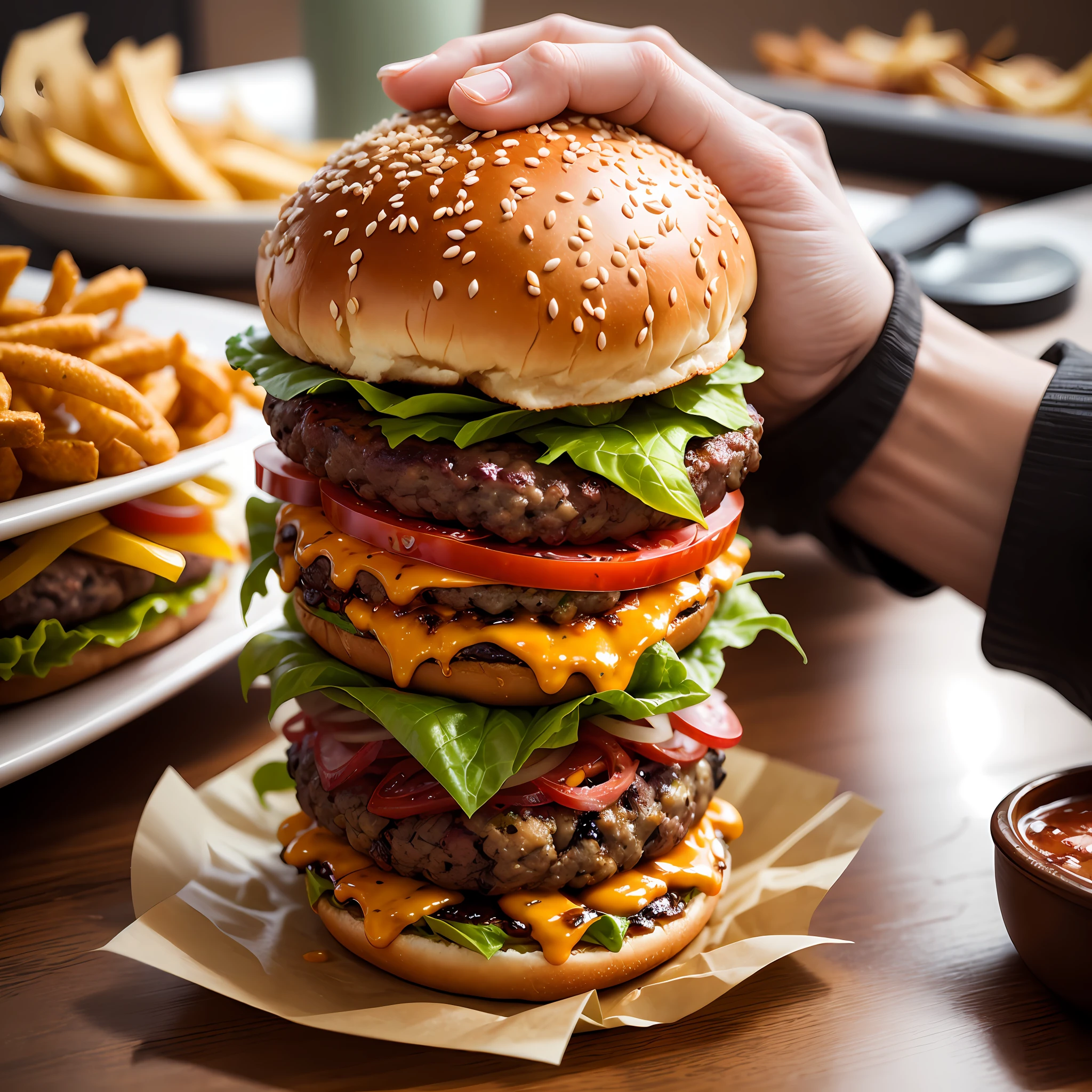Creates a realistic burger --auto