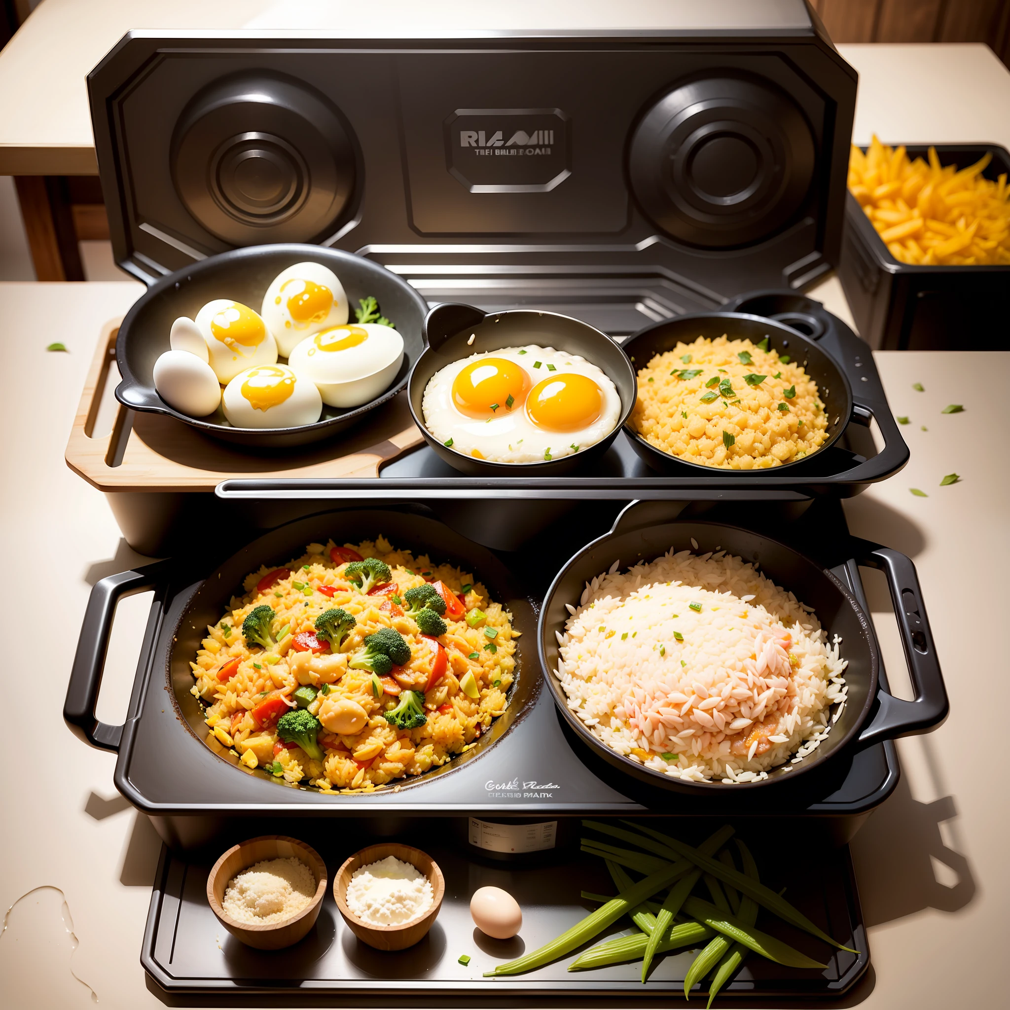 The steps to make Golden Egg fried rice are relatively simple. First cook the rice and then sauté it with the right amount of oil until loose. Then heat some oil in another pot, crack the eggs into the pan, and quickly fry them into small pieces with a spatula. Mix the fried rice with the sautéed eggs, and finally, put the sautéed golden egg fried rice on a plate, and add some vegetables or meat as toppings to match according to personal preference. --auto