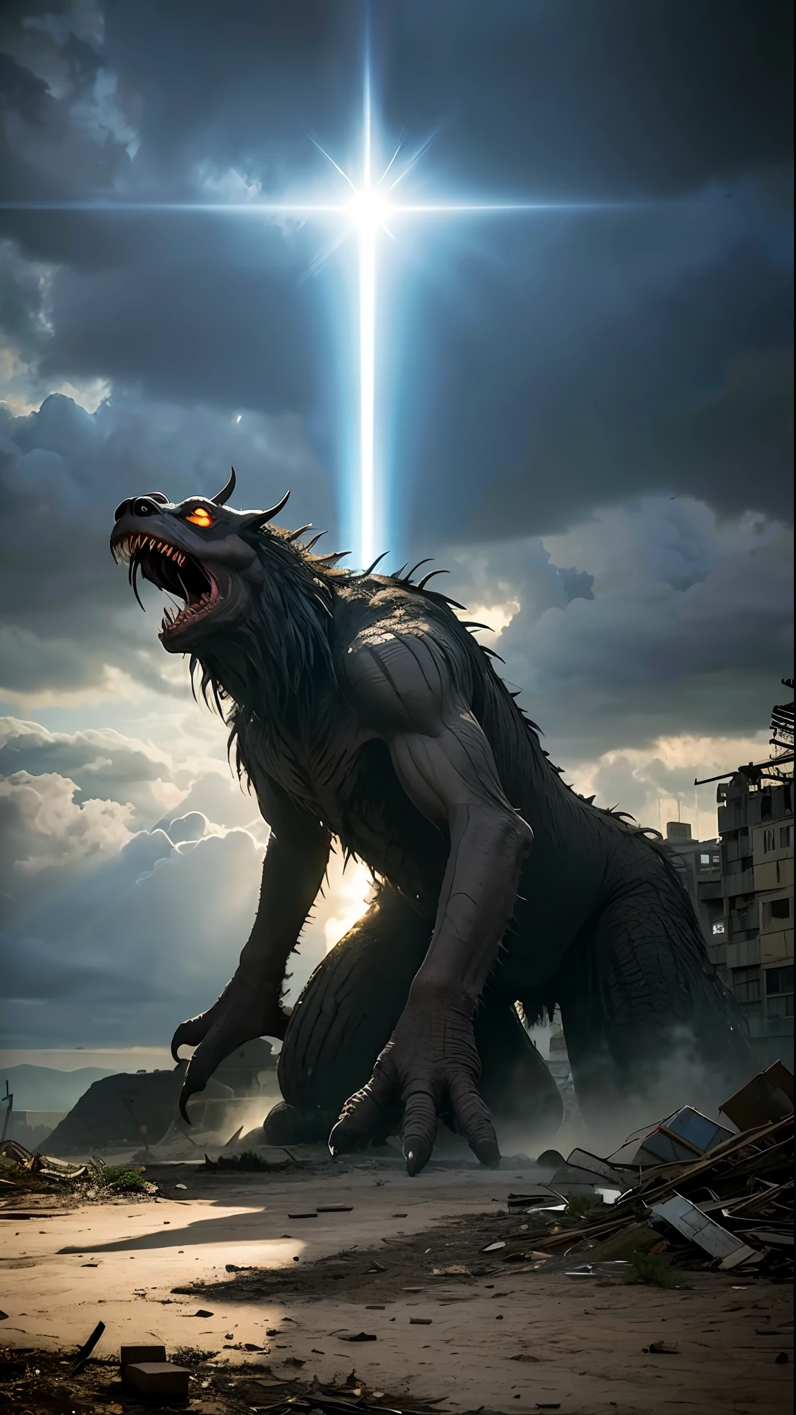 1. Future: technological development, advanced sci-fi setting, high-tech monsters
2. Monsters: Huge monsters, mutated creatures, strange appearances
3. Doomsday: Armageddon, post-apocalypse, ruins and destruction
4. Wind: Stormy, stormy
1. Light and shadow: dynamic light and shadow effects, light refraction, light and shadow interlacing
2. Texture: delicate texture, object texture, rich details
3. Color: sharp contrast, high saturation, color gradation
4. Movement: smooth dynamics, sense of speed, visual impact
5. Atmosphere: Horror, mystery