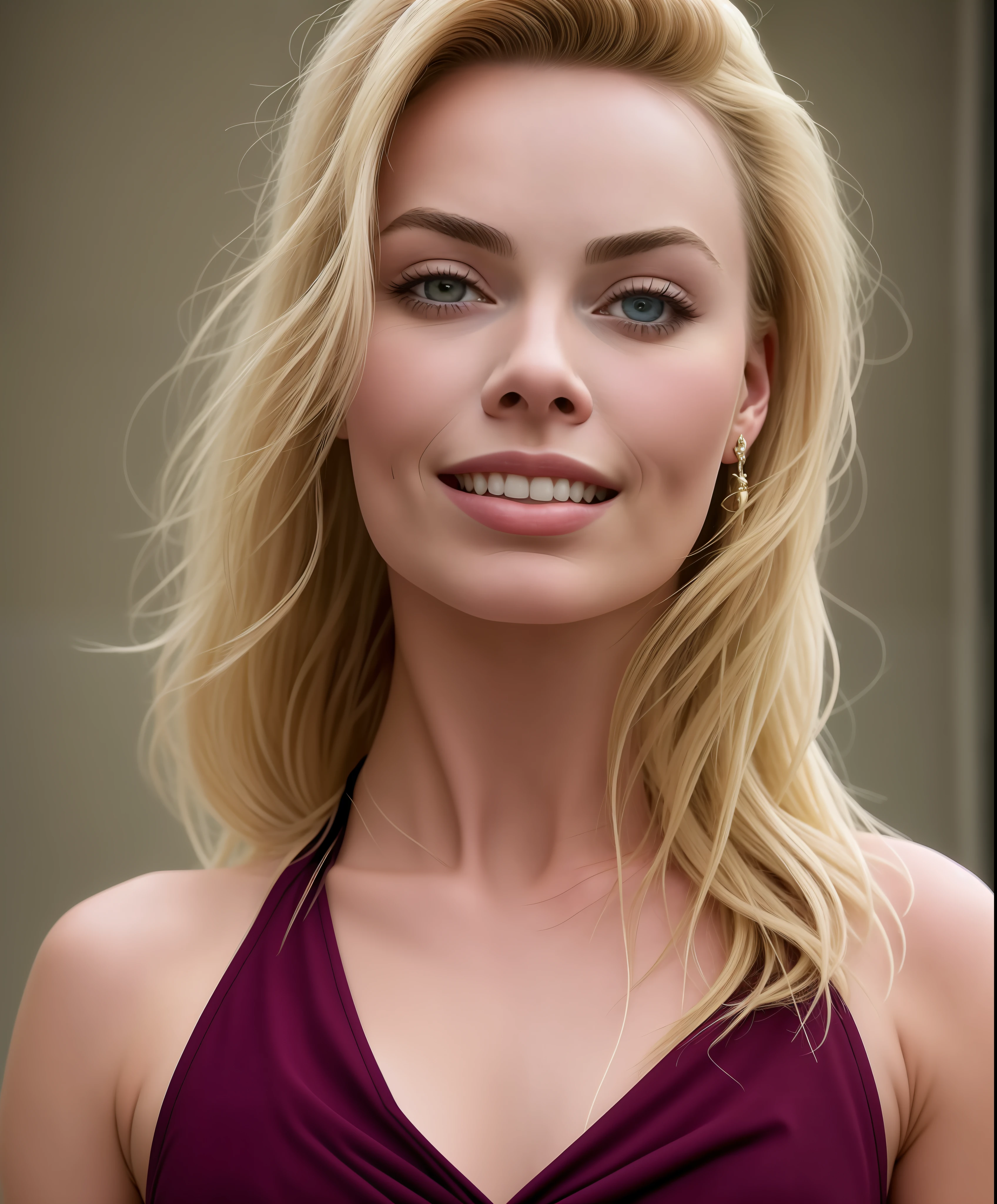 Margot Robbie 25 years old, [[[[closeup]]]], [[[[chest]]], [[[[[neck]]]], [[[[shoulders]]]], perfect eyes, perfect irises, perfect lips, perfect teeth, perfect skin, soft front light, brightness, HDR, (soft colors: 1.2)