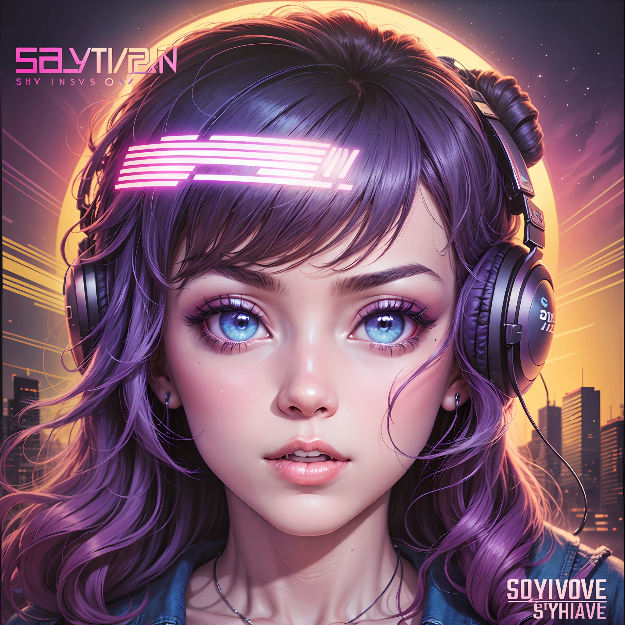 Capa of nostalgic synthwave CD --auto --s2