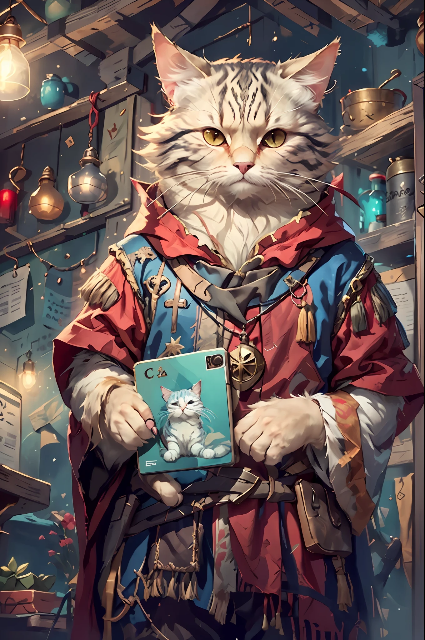 c4ttitude red, wearing wizard outfit