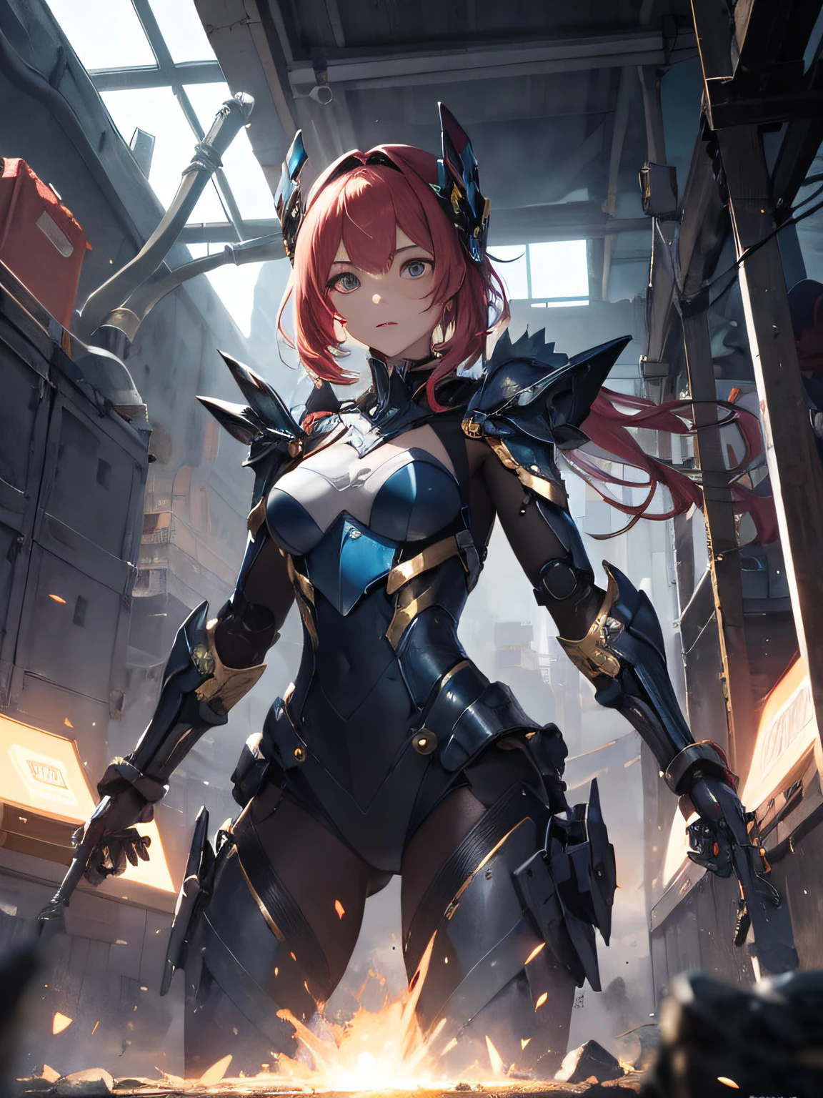 Golden cyber armor, red hair girl, absurdres, highres, ultra detailed, (1girl:1.3),
BREAK
, Sun Knight, solar magic, light manipulation, radiant power, sunbeam attacks, aura of warmth, shining armor
BREAK
, photo manipulation, altered realities, fantastical scenes, digital artistry, creative editing, evocative narratives, striking visuals
BREAK
, kinetic art, moving sculptures, mechanical creations, interactive installations, dynamic motion, engineering ingenuity, captivating visuals
