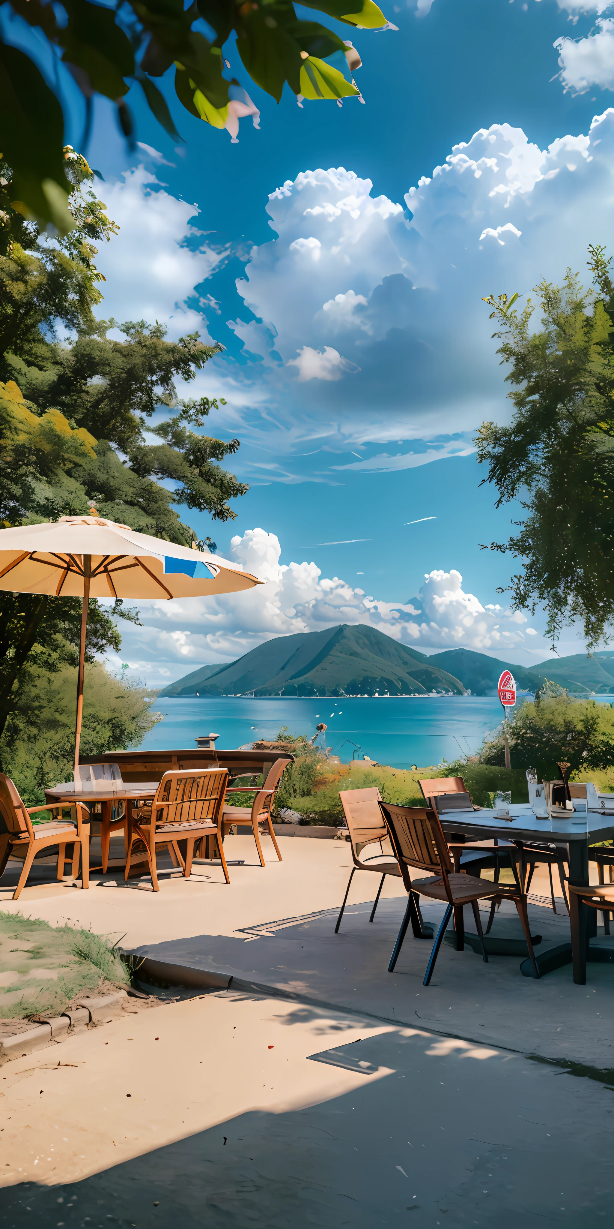 cocktailworld, no humans, scenery, summer, sky, cloud, blurry background,
masterpiece, best quality, ultra detail,