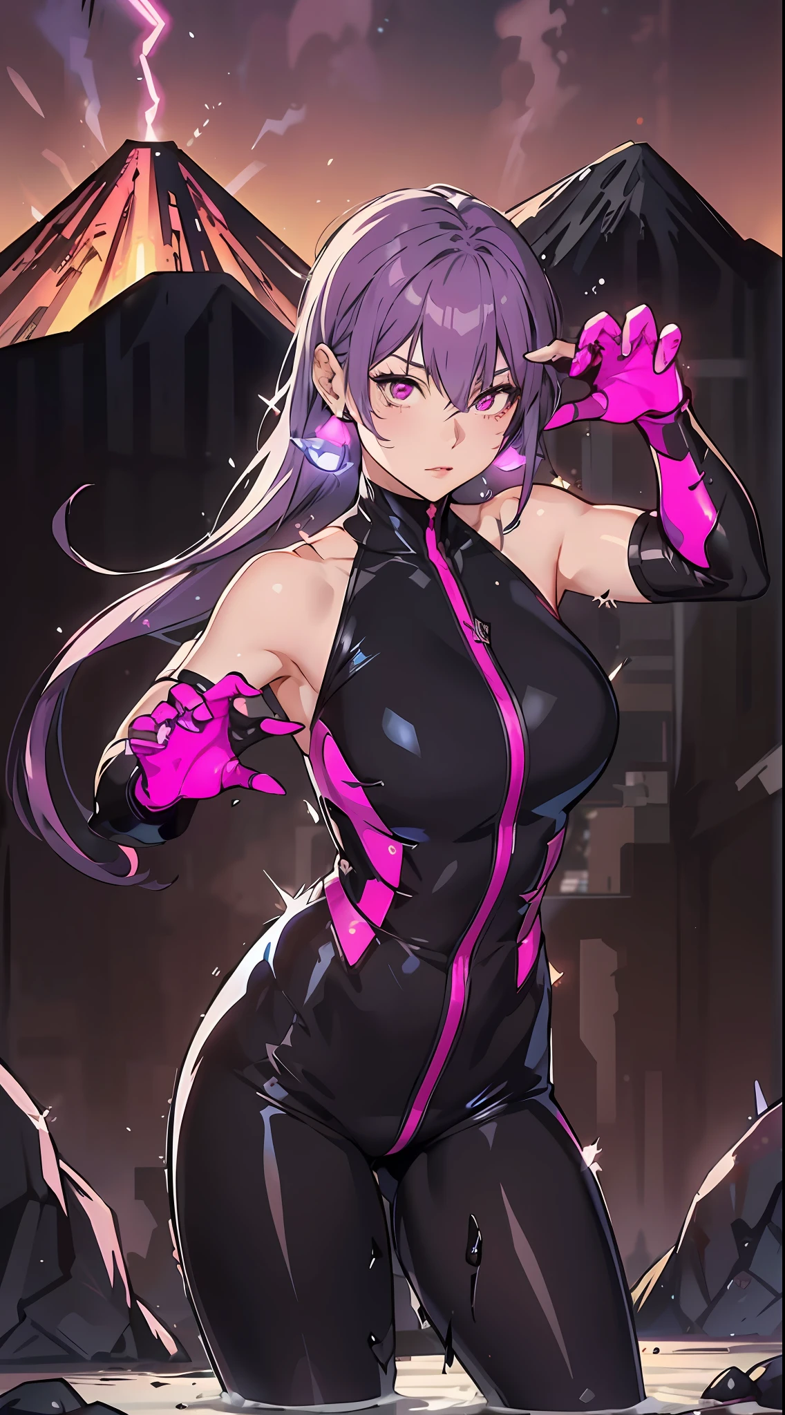 a cartoon picture of a woman in a black and pink outfit, anime moe artstyle, seductive anime girl, demon anime girl, gapmoe yandere grimdark, mika kurai demon, gapmoe yandere, badass anime 8 k, ayaka genshin impact, female action anime girl, android heroine, anime monster girl, oppai cyberpunk