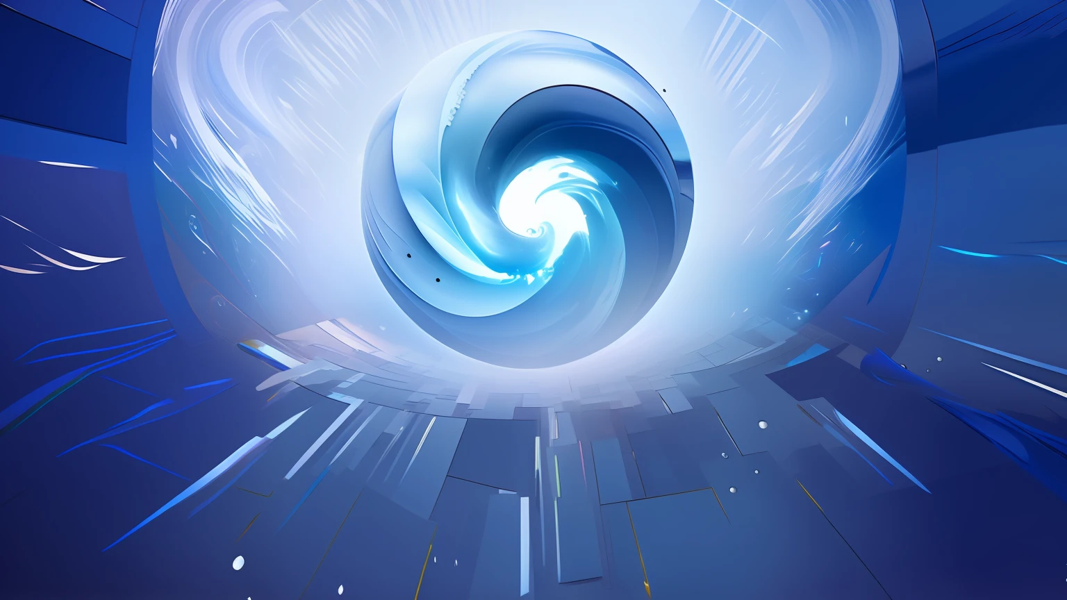 there is a blue and white swirl with a blue sky in the background, detailed swirling water tornado, swirling water cosmos, cloud vortex, stylised storm, liquid simulation background, whirlwind, valve promotional splash art, swirling vortex of energy, eye of the storm, global illumination. vfx, water powers water swirling, universal background, azure