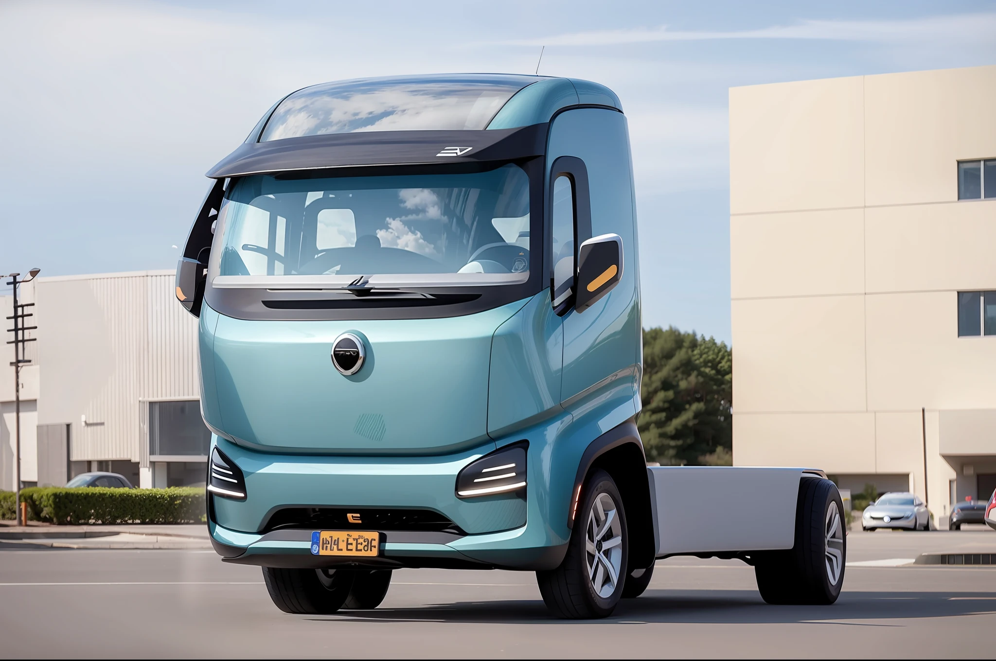 minimalism, electric car, original, noon, global light,