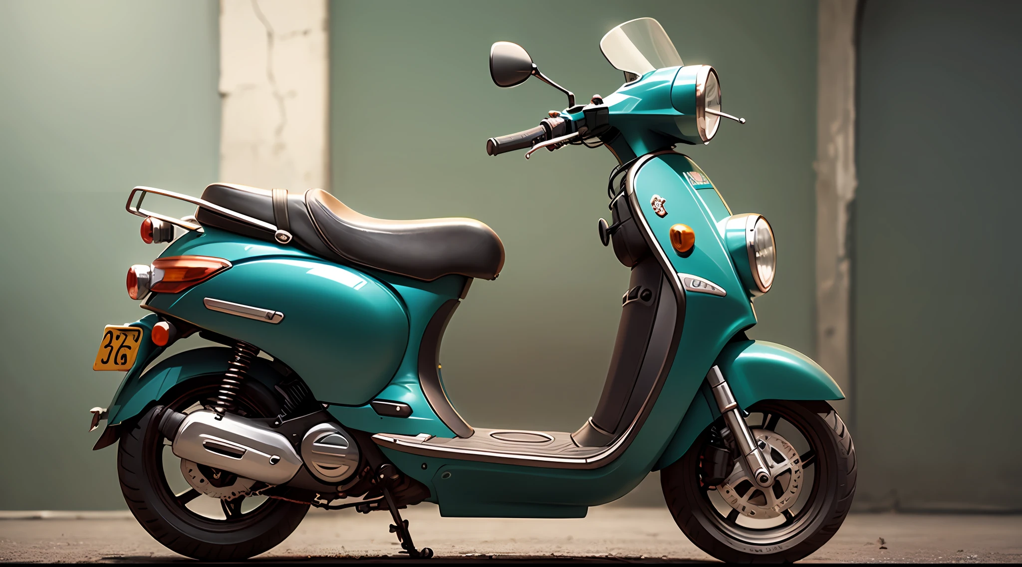 monkey on top of the scooter, showing the middle finger, photorealistic, cinematographic, cinema atmosphere --auto --s2