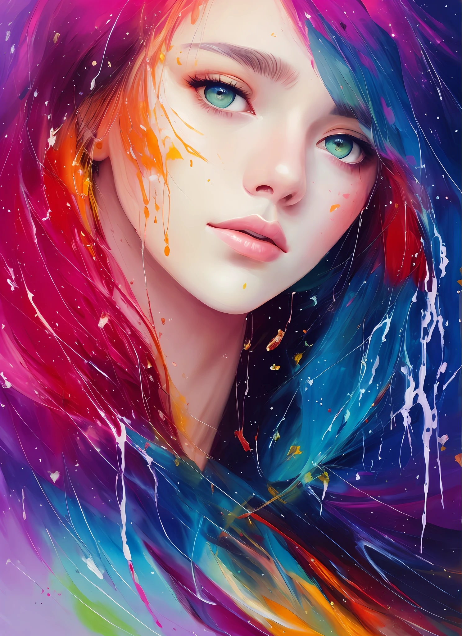 an incredibly detailed painting by Agnes Cecile, with a luminous design and soft pastel colours, with brushstrokes of dripping paint, capturing the beauty of autumn lights.
