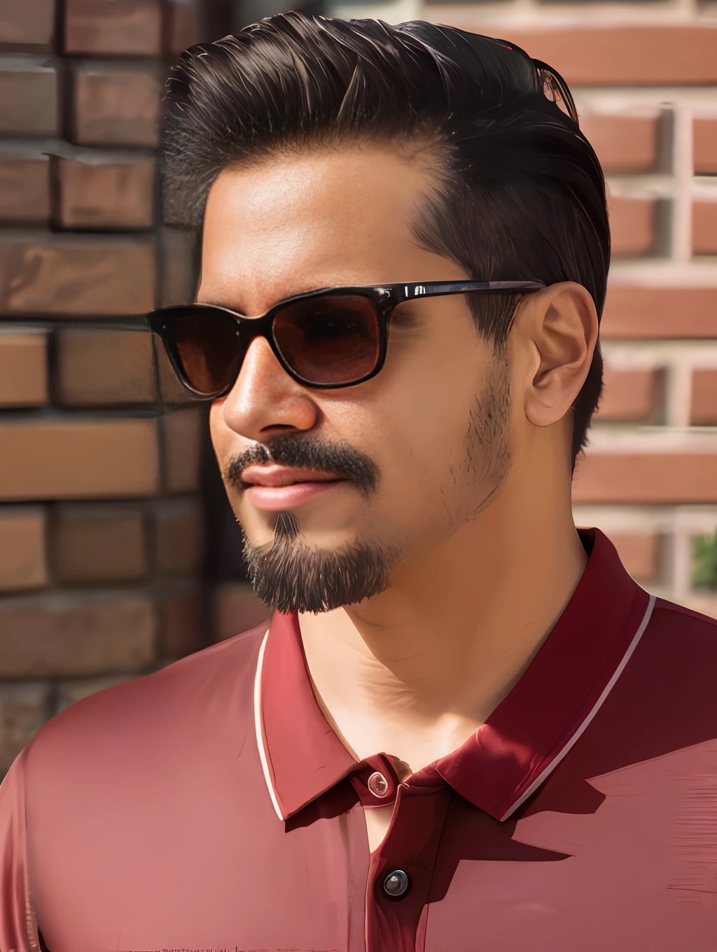 arafed man wearing sunglasses and a red shirt standing in front of a brick wall, profile image, avatar image, headshot profile picture, profile pic, professional profile picture, with sunglass, caio santos, with sunglasses, portait photo profile picture, profile, andres rios, about 3 5 years old, wearing oakley sunglasses, sunglasses on, profile shot --auto