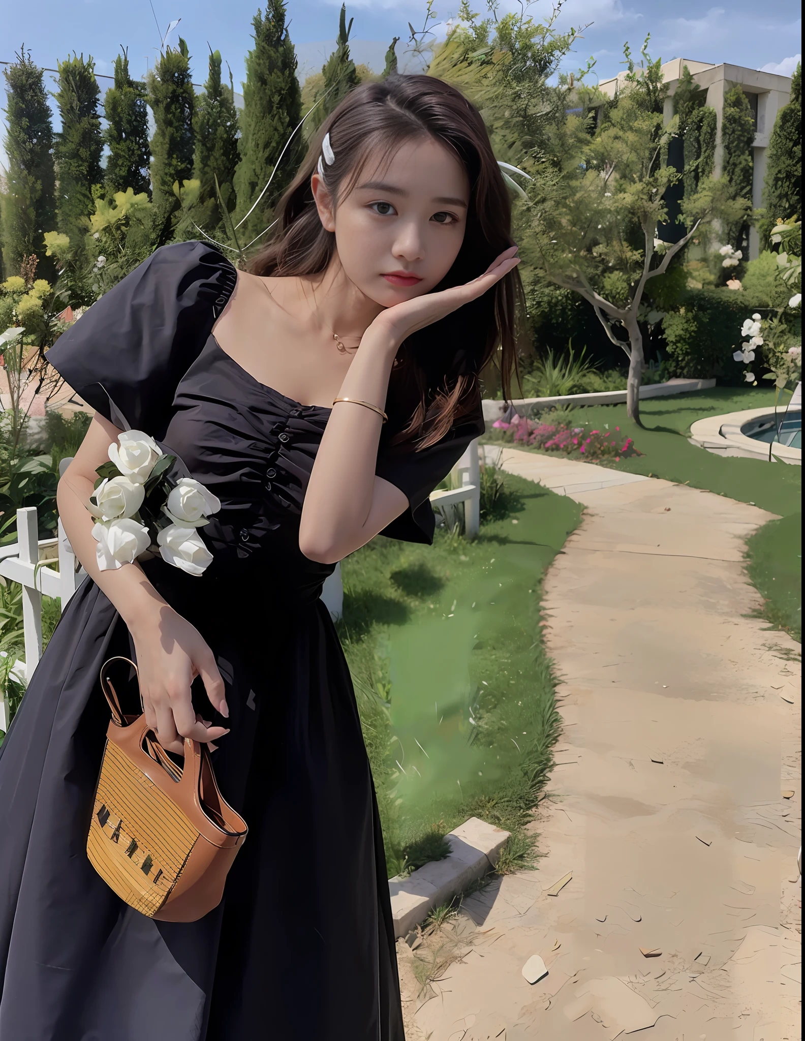 (High detail of clothes: 4) Fine masterpiece of clothing, top quality, super high definition, super detail, crystal clear, cinematic light (realism: 1.4), super high resolution.
