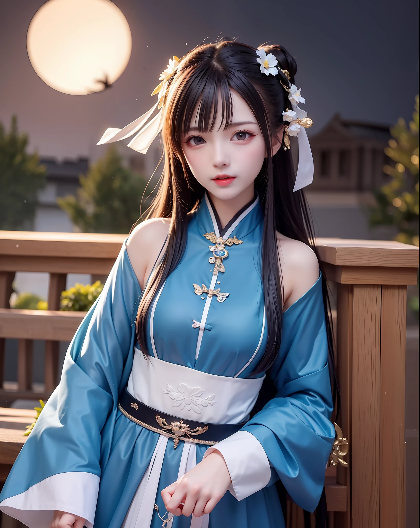 (8k, RAW photo:1.2), best quality, ultra high res,dramatic angle,(fluttered detailed color splashs), (illustration),(((1 girl))),(long hair),(rain:0.9), (头饰:1.4),少女身边有一座古宫,汉服,(重点),彩色水墨画,(泼彩),泼彩,(((colorful))),(素描:0.8) , Masterpiece, best quality, beautiful painted, highly detailed,(denoising:0.6),[splash ink],((ink refraction)), (beautiful detailed sky),moon,highly,detaild,(masterpiece, best quality, extremely detailed） CG unity 8k壁纸，杰作，最好的质量，超详细），（石蒜），