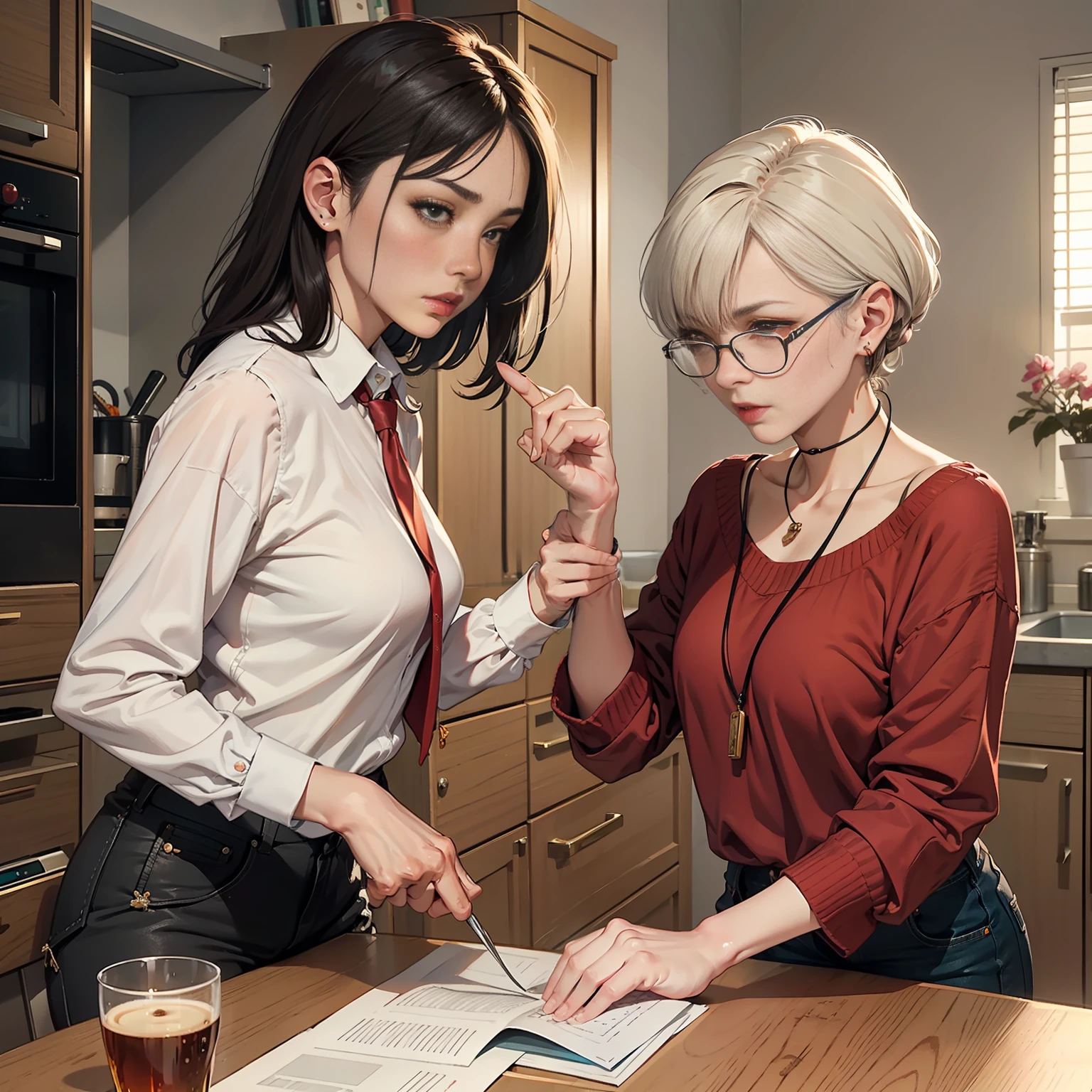 The old lady pointed at the middle-aged woman at home and scolded