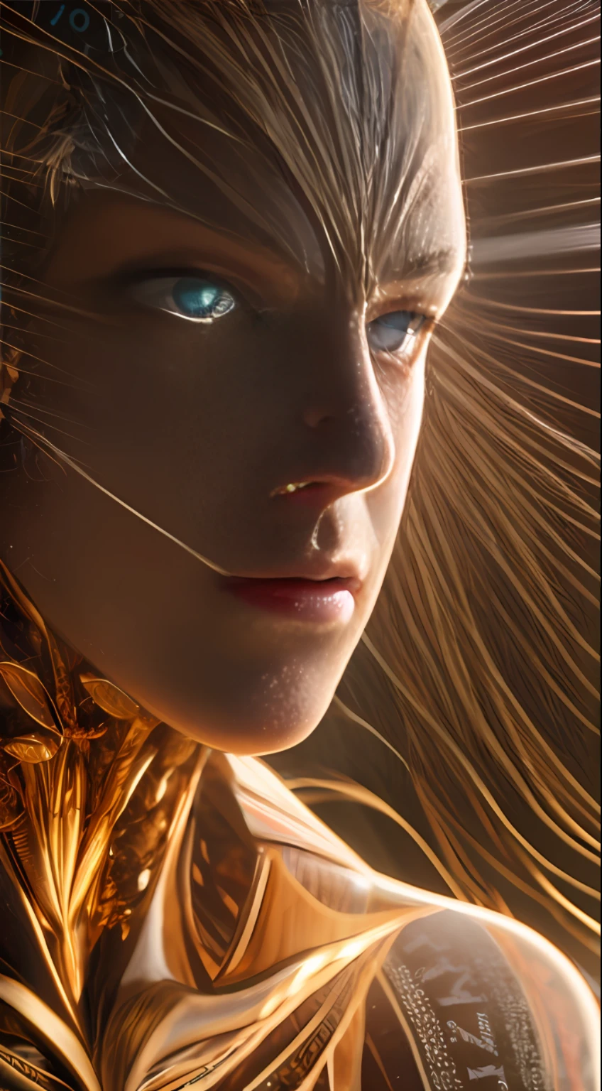 Humanoid, Rune Cloth Winding, Energy Body, Ghost, Firm, Watery Eyes, Eye Reflex, Halo, Action Painting, Surrealism, Depth of Field, Film Lighting, God Ray, Ray Tracing, Sony FE GM, First Person View, Perspective, Moving Chart, UHD, Masterpiece, Anatomically Correct, Best Quality, 8k