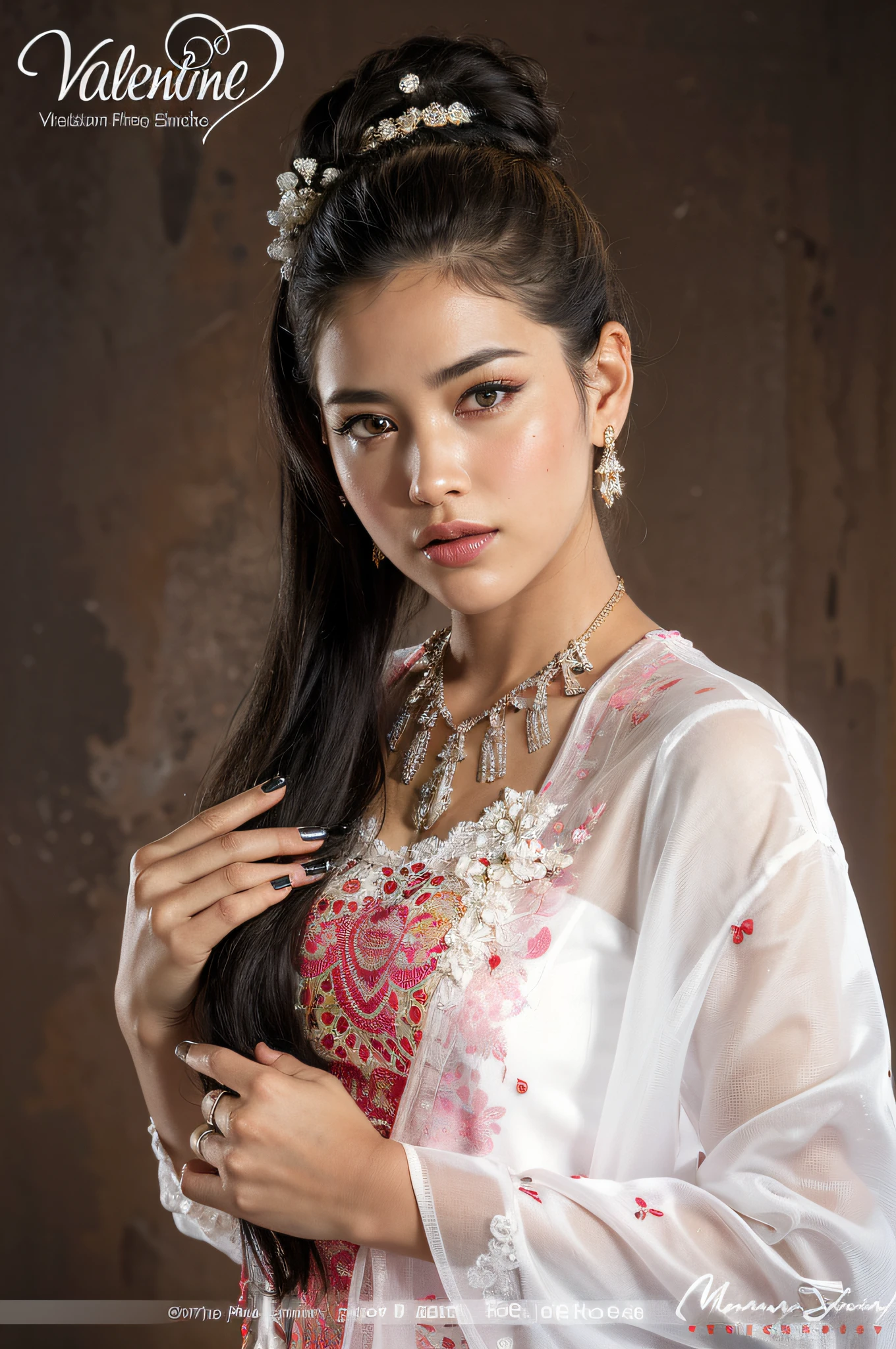 Bohemian beauty, braless, kurti plazo, cell shaded, dynamic lighting, portrait, DDIM, WLOP, unreal engine, global illumination, detailed and intricate environment, intricate painting, HD, Razumov Konstantin, Vladimir Volegov. captivating, Extraordinary, Phenomenal, Remarkable, Aesthetic, Artistic, Enchanting, Sophisticated, Beautiful, Gorgeous, Exquisite, Breathtaking, ((masterpiece)), (((best quality))), ((ultra detail)), UHD, 32K, (((high definition))), ((illustration)), ((extremely realistic)), ( reflections), sharp focus, front lighting, intense shadows, ((beautiful extremely detailed eyes)), eyelashes, (extremely delicate and beautiful girl), ((brown eye color)), wavy hair, ((extremely detailed eyes)), medium chest, Radiant, luminous, lustrous skin, shiny skin, damp skin, sweaty skin, cinematic lighting mask, ray tracing, depth of field, dynamic angle, looking at viewer, (difficulty 1.4), ((macro, shooting, detail, face, eyes, nose, lips, eyebrows)), ((extremely detailed and realistic skin texture)), ((extremely detailed and realistic eye texture)), ((extremely detailed and realistic finger texture)), ((extremely detailed and realistic clothes)). Exercise precision to ensure the model's symmetry remains intact, devoid of any deformities, asymmetry, extra limbs, or double heads. Preserve the focus on showcasing her unparalleled radiance and grace. The image is centered, with a focus on approaching perfection through the use of the 60-30-10 color rule. The composition is highly detailed. The entire image is in frame. Emphasizing clear reflective eyes, white whites of eyes, the golden ratio is used to create balanced compositions, and the overall feeling is highly polished, sf, intricate artwork masterpiece