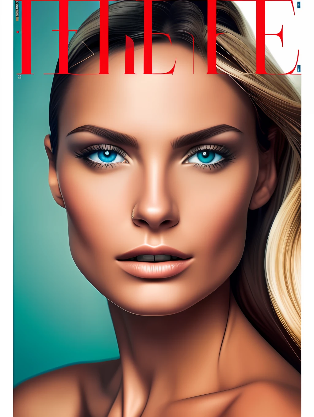 An extreme close up photography of a insanely beautiful woman in the style of Mario Testino, magazine cover shot