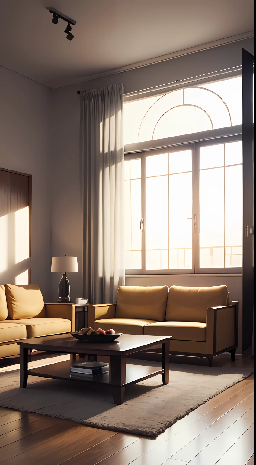 modern living room with white furniture, cushions, frames with no pictures, soft late afternoon light coming through windows, god rays, UHD, retina, super detail, high quality, highres, 16k --auto