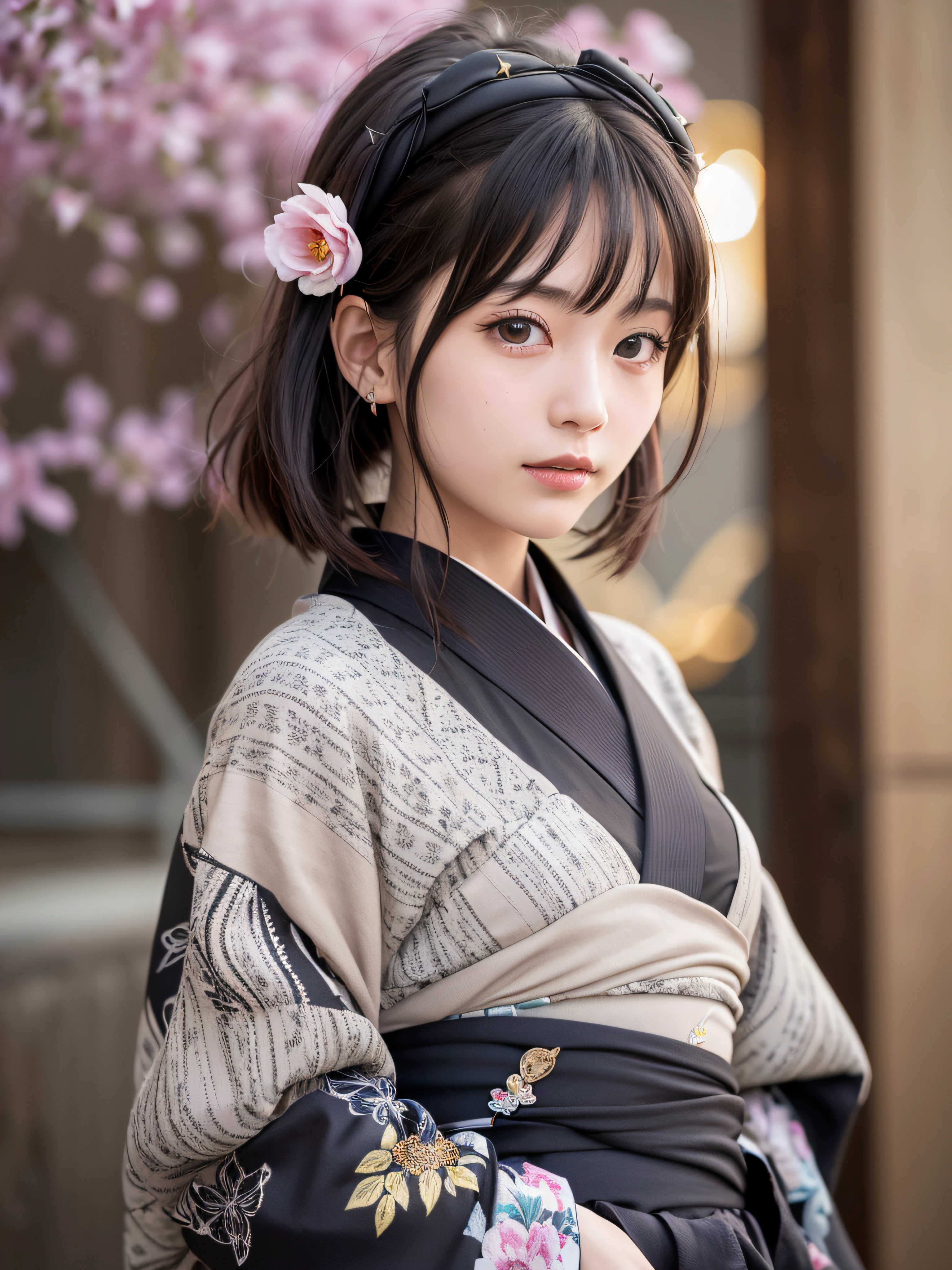 (realistic, photo-realistic:1.37), incredibly absurdres, (insanely detailed:1.3), 8k, (masterpiece), (best quality:1.4), (ultra high res:1.2), (RAW photo:1.2), ultra detailed background, (unity 8k wallpaper), 1 nogizaka girl, utterly cute, bishojo, 12yo, (gothic lolita yukata-kimono), an exquisitely detailed and beautiful face and eyes and skin, detailed black shine hair, medium breasts, a yukata-kimono with delicate, soft fabric, smile at the camera, cowboy shot, the star festival in july 7th, tanabata, at night, professional lighting