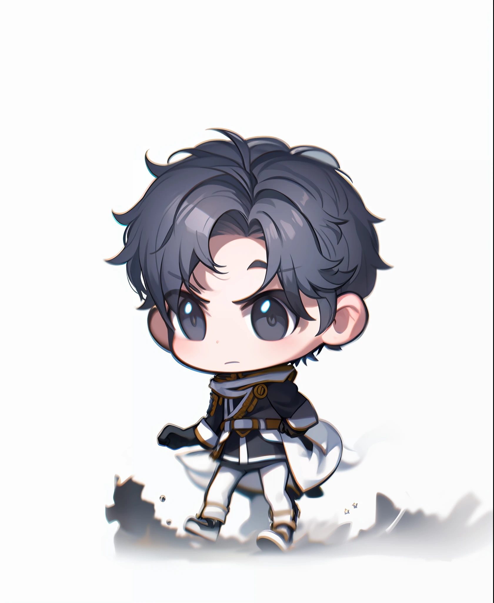 crazy eyes, Gothic art, tachi-e,1 handsome boy ,Black and white riding uniform,White knight gloves-auto --s2