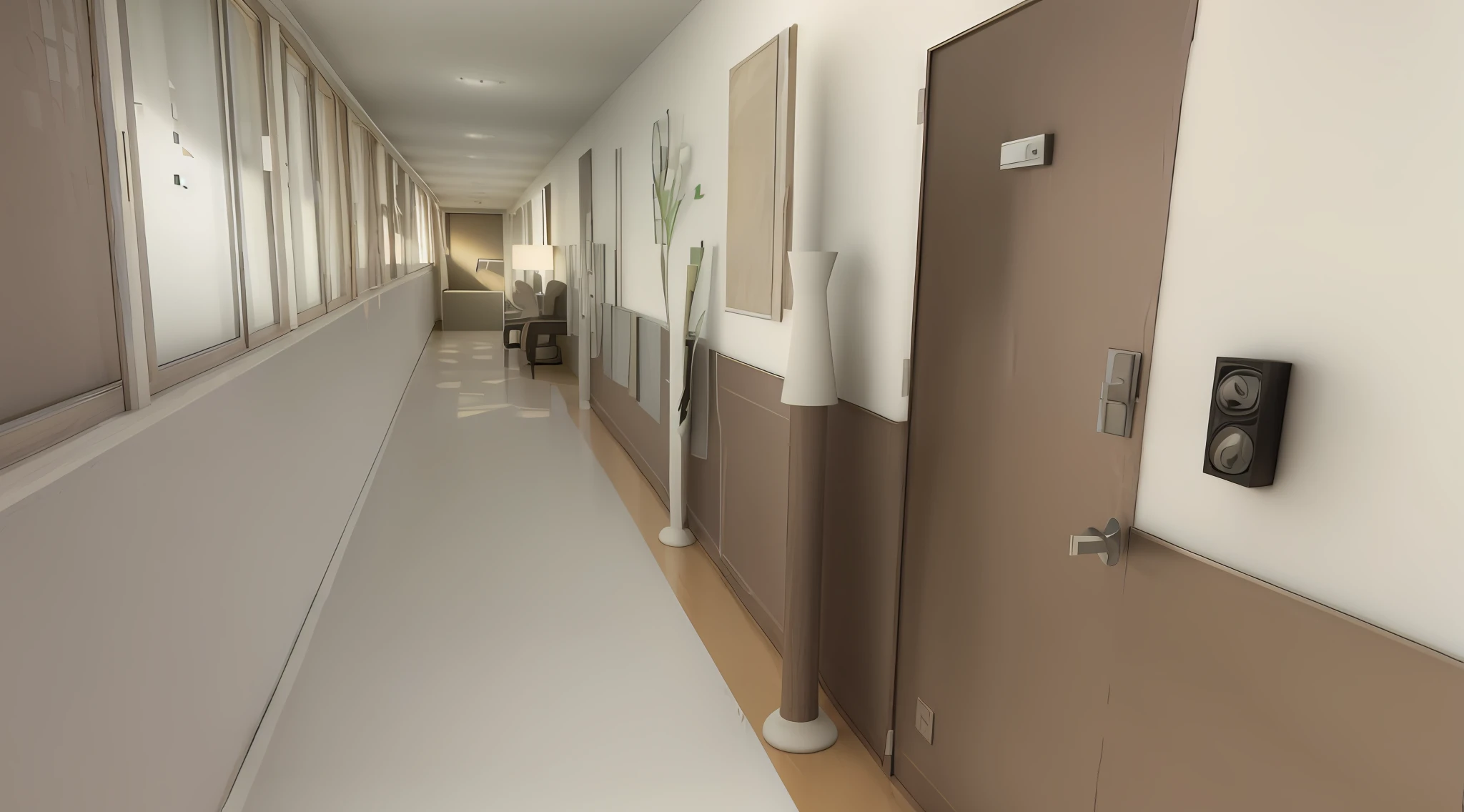Background, No People, Front Door, Hallway Apartment, Realistic Cinema 4D Rendering, Rendered with V-Ray, Very Detailed Rendering, Very Realistic 3D Rendering, Realistic Rendering, Old Corridor Apartment, Asia, Korea, Iron Gate, Iron Gate