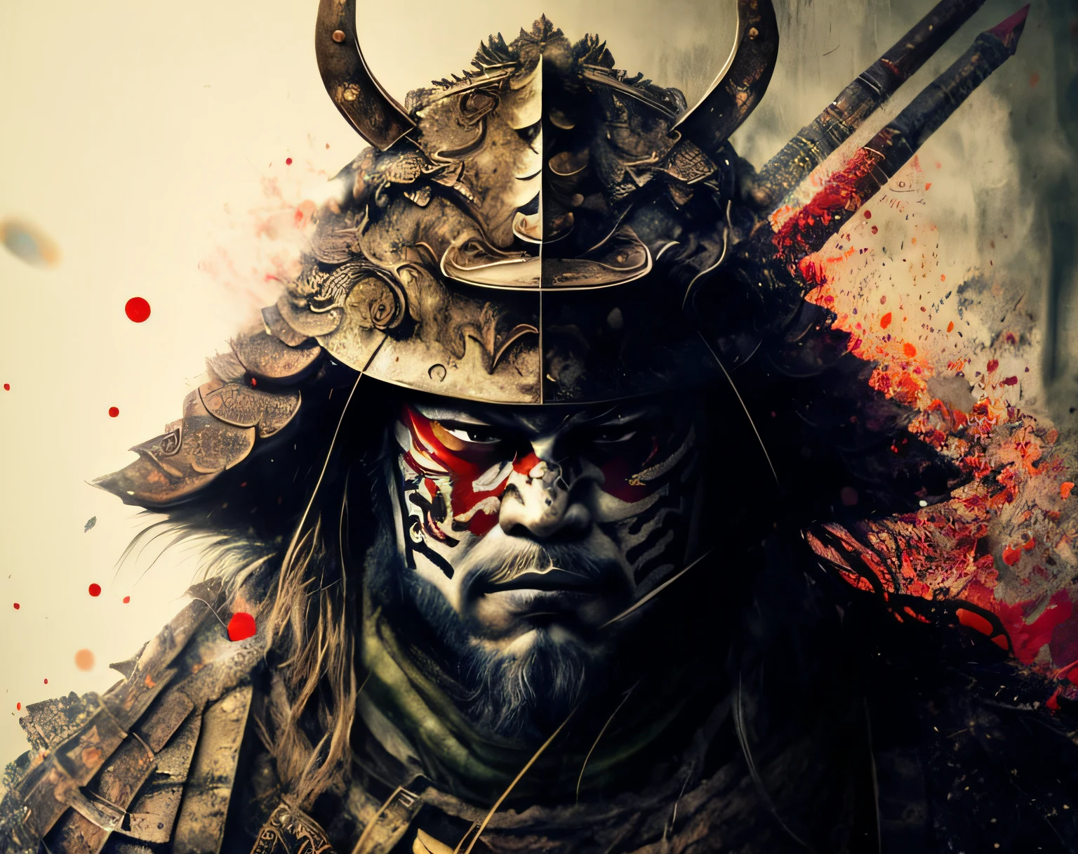 A closeup of a samurai with a helmet and a sword, samurai warrior, epic samurai warrrior, samurai portrait, samurai style, cyborg samurai, demon samurai warrior, japanese samurai, demon samurai, samurai with demonic mask, ancient japanese samurai, black bull samurai, japanese warrior, feudal art of, samurai, as samurai, samurai mask, samurai vinyl wrap