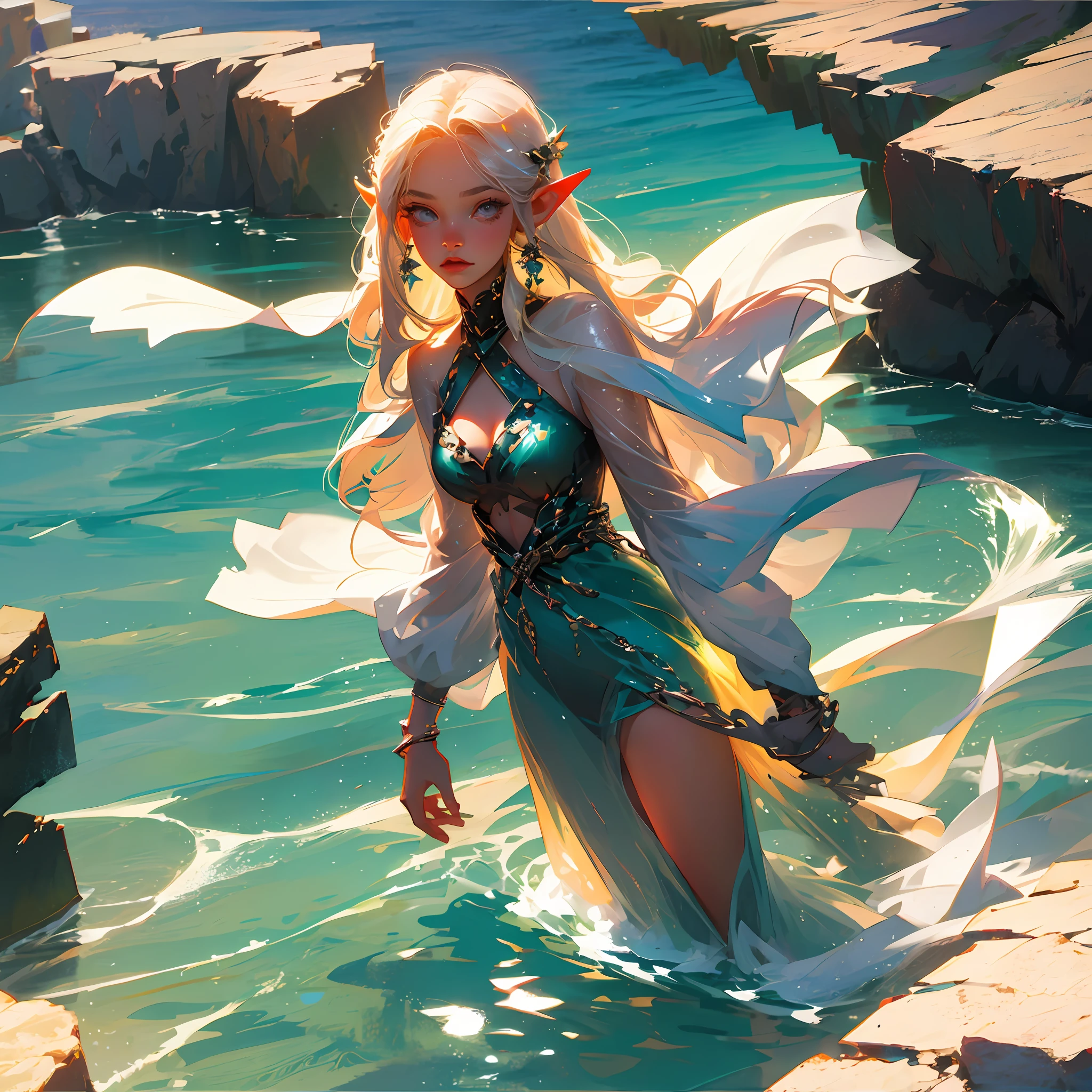 Maiden, seaside, swimsuit, cute, elf --auto
