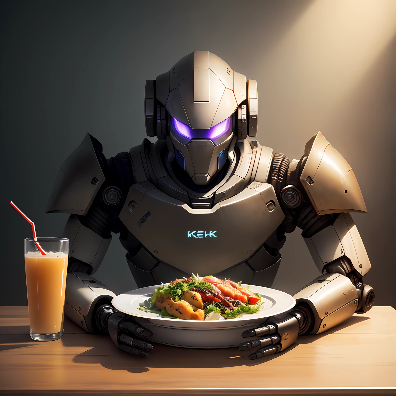 I want a picture of a realistic robot having lunch, unit 8k wallpaper), best quality, masterpiece, hdr, best quality, ultra highres
with a minimum resolution of 300 DPI.
Maximum size: 8 MB;
Length: at least 1600 pixels