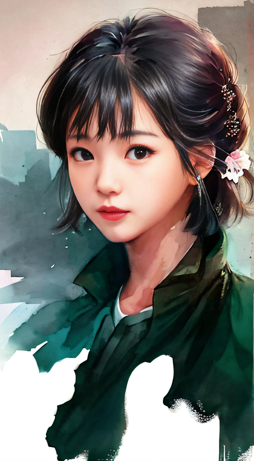 (upper body: 1.5),(white background:1.4), ((tachi-e)), original,(illustration:1.1),(best quality),(masterpiece:1.1),(extremely detailed CG unity 8k wallpaper:1.1), (colorful:0.9),(panorama shot:1.4),(full body:1.05),(solo:1.2), (ink splashing),(color splashing),((watercolor)), clear sharp focus,{ 1girl standing },((chinese style )),flower background,outdoors,rocks, looking at viewer, make happy expressions,soft smile,pure,beautyfull detailed face and eyes,beautyfull intricacy clothing decorative pattern details, black hair,black eyes,colorwater