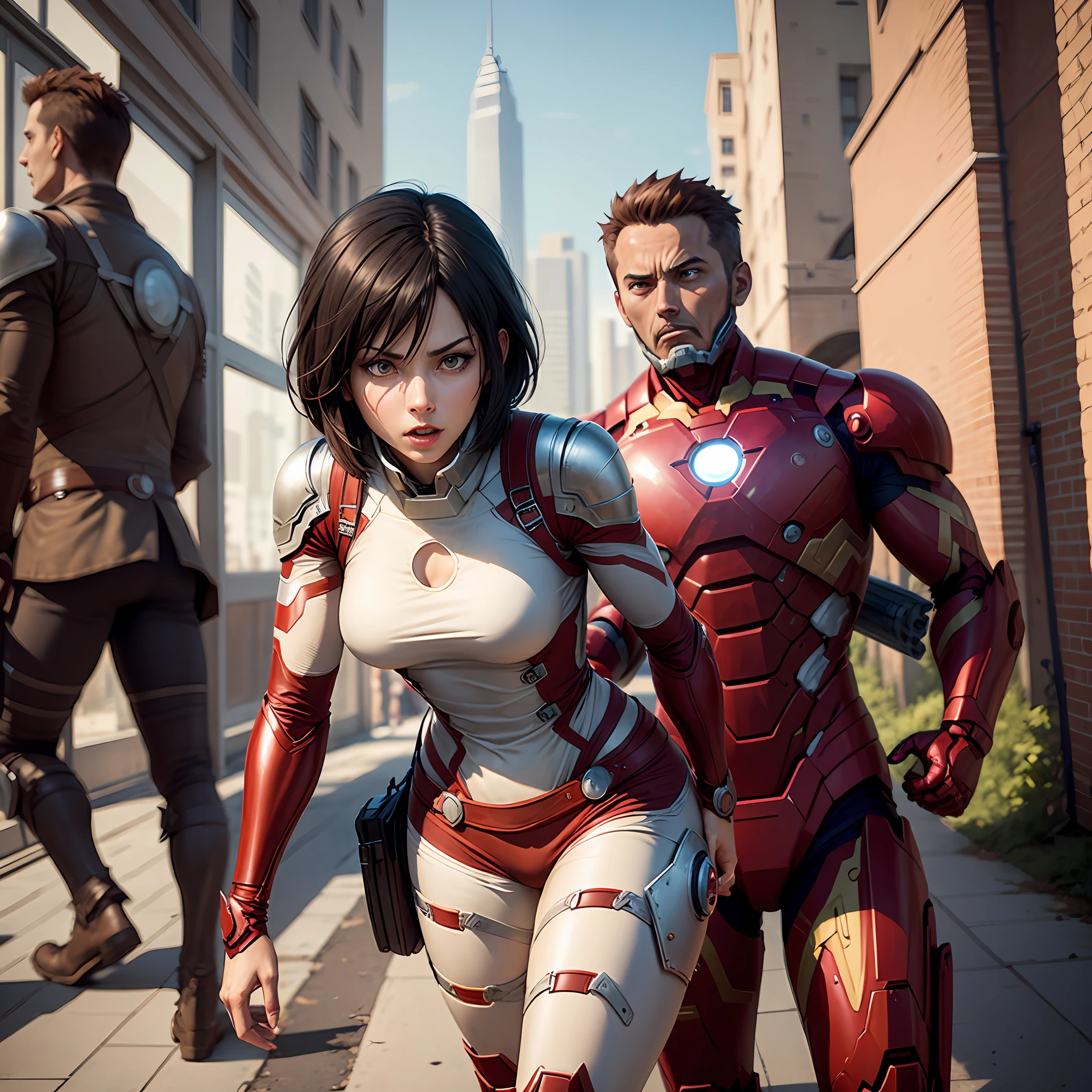 Attack on Titan character, adult Mikasa with the Iron Man armor --auto